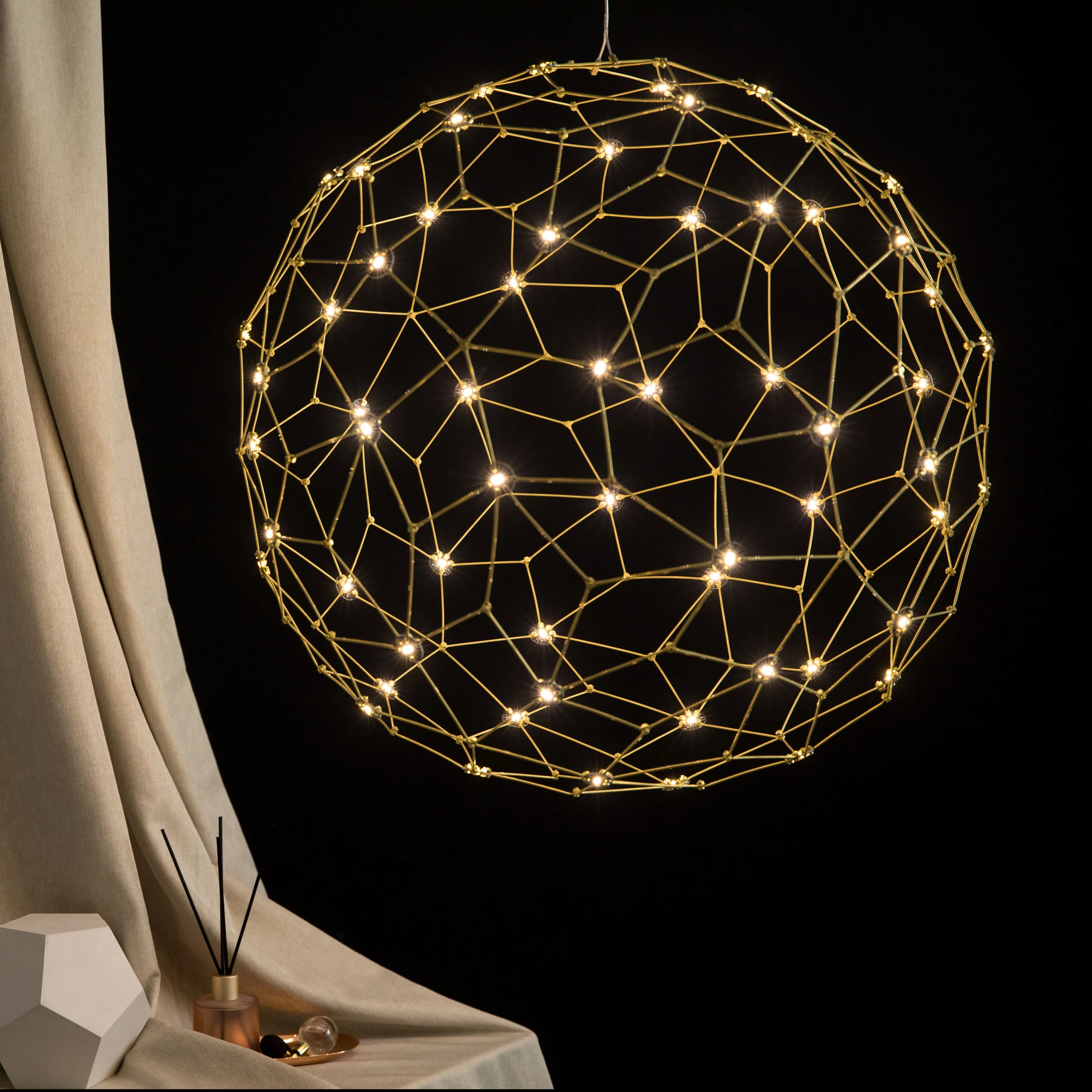 Golden Lighting Spheris Integrated LED 32in Pendant in Natural Brass - Image 2