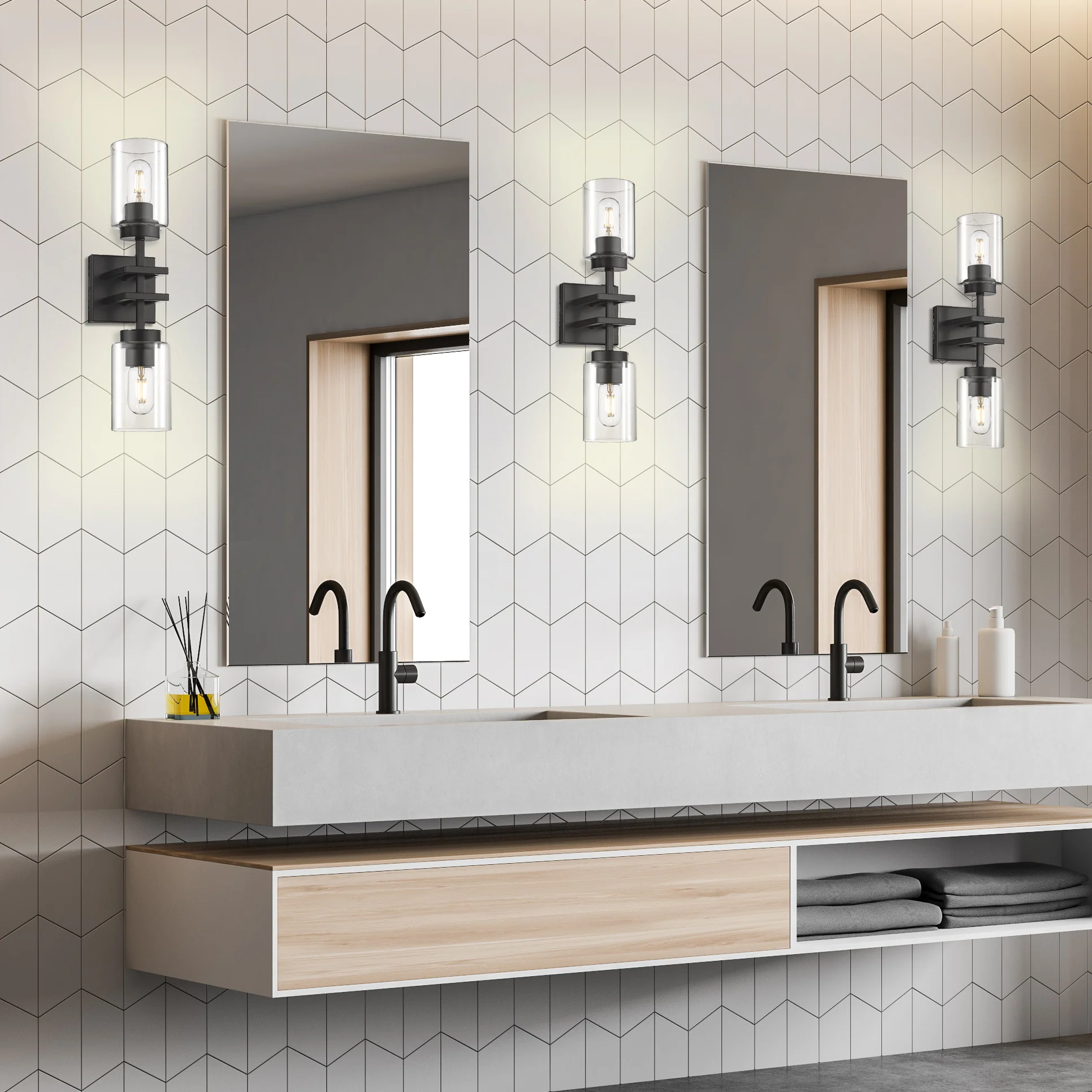 Golden Lighting Tribeca 2-light Wall Sconce in Matte Black - Image 2