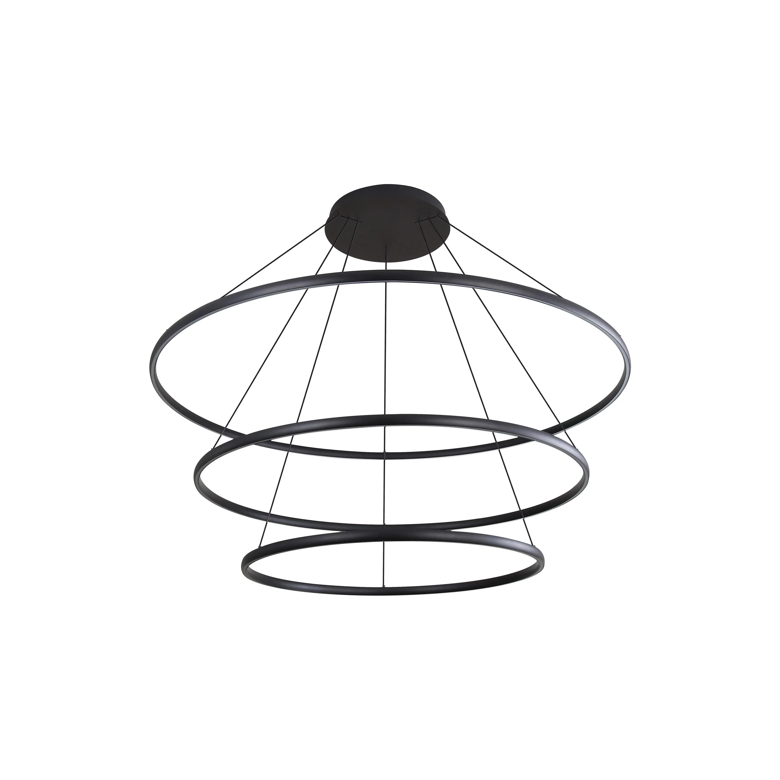 Golden Lighting Veritas Integrated LED 59in 3-tier Chandelier in Sand Black - Image 2