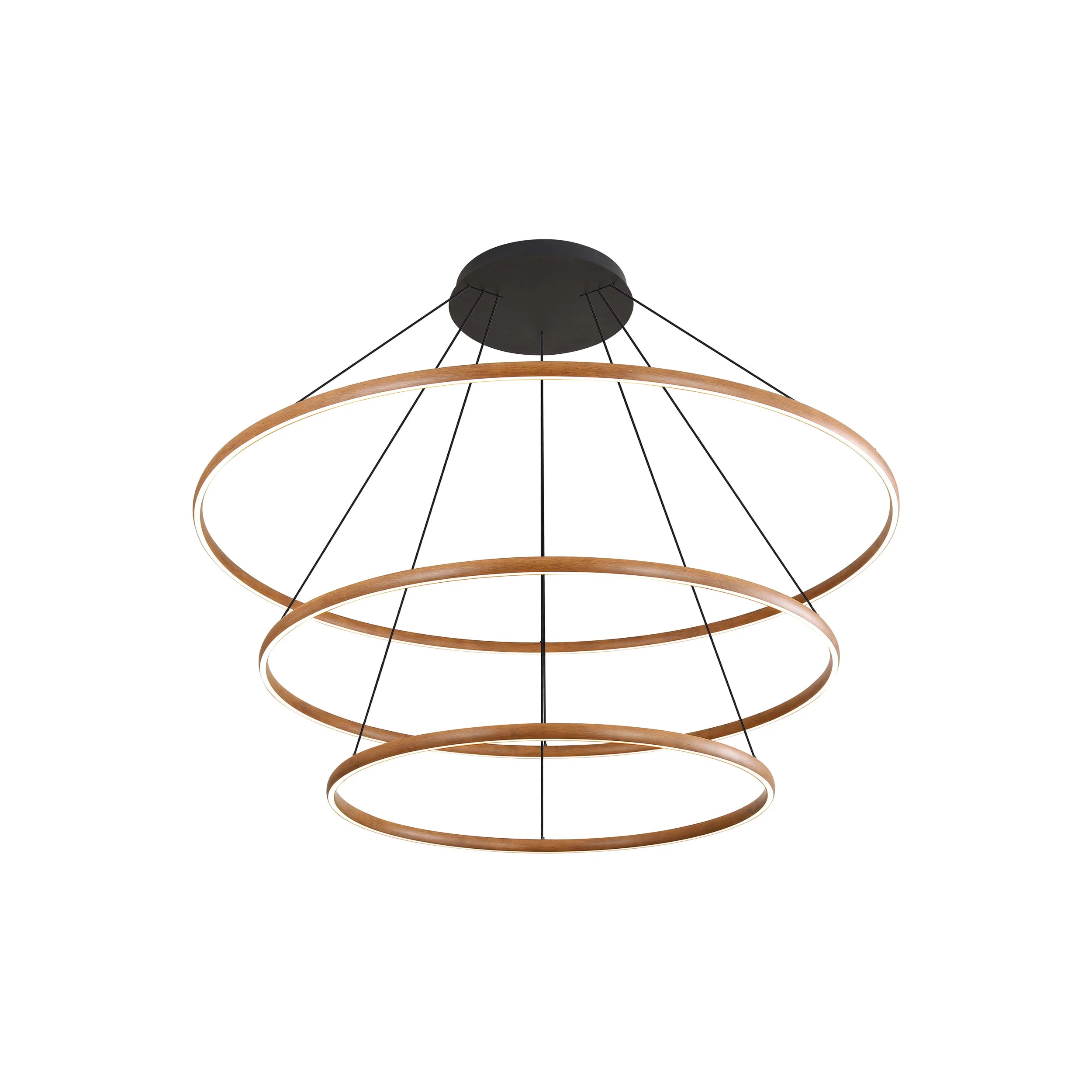 Golden Lighting Veritas Integrated LED 59in 3-tier Chandelier in Walnut - Image 2