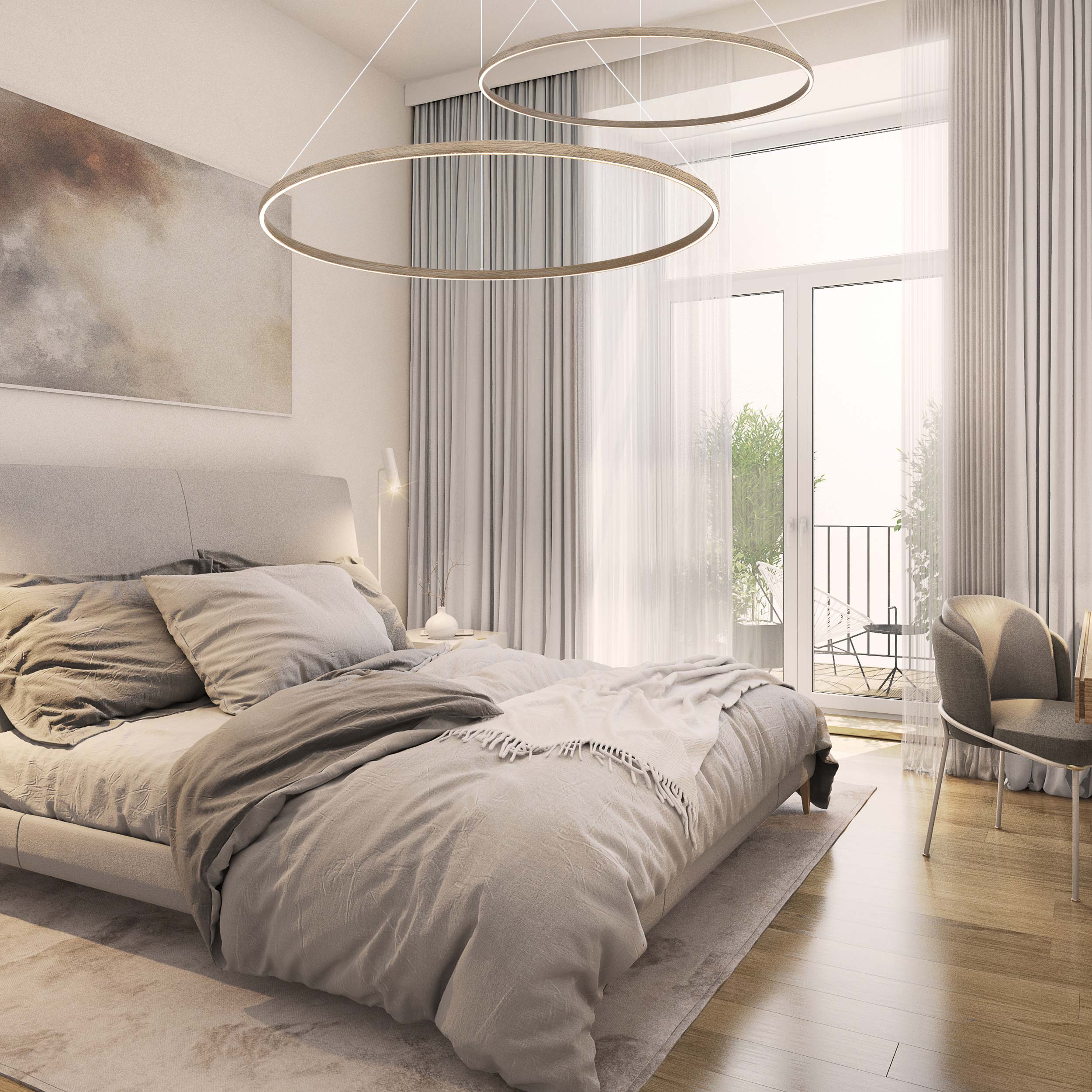 Golden Lighting Veritas Integrated LED 59in Chandelier in Driftwood - Image 2