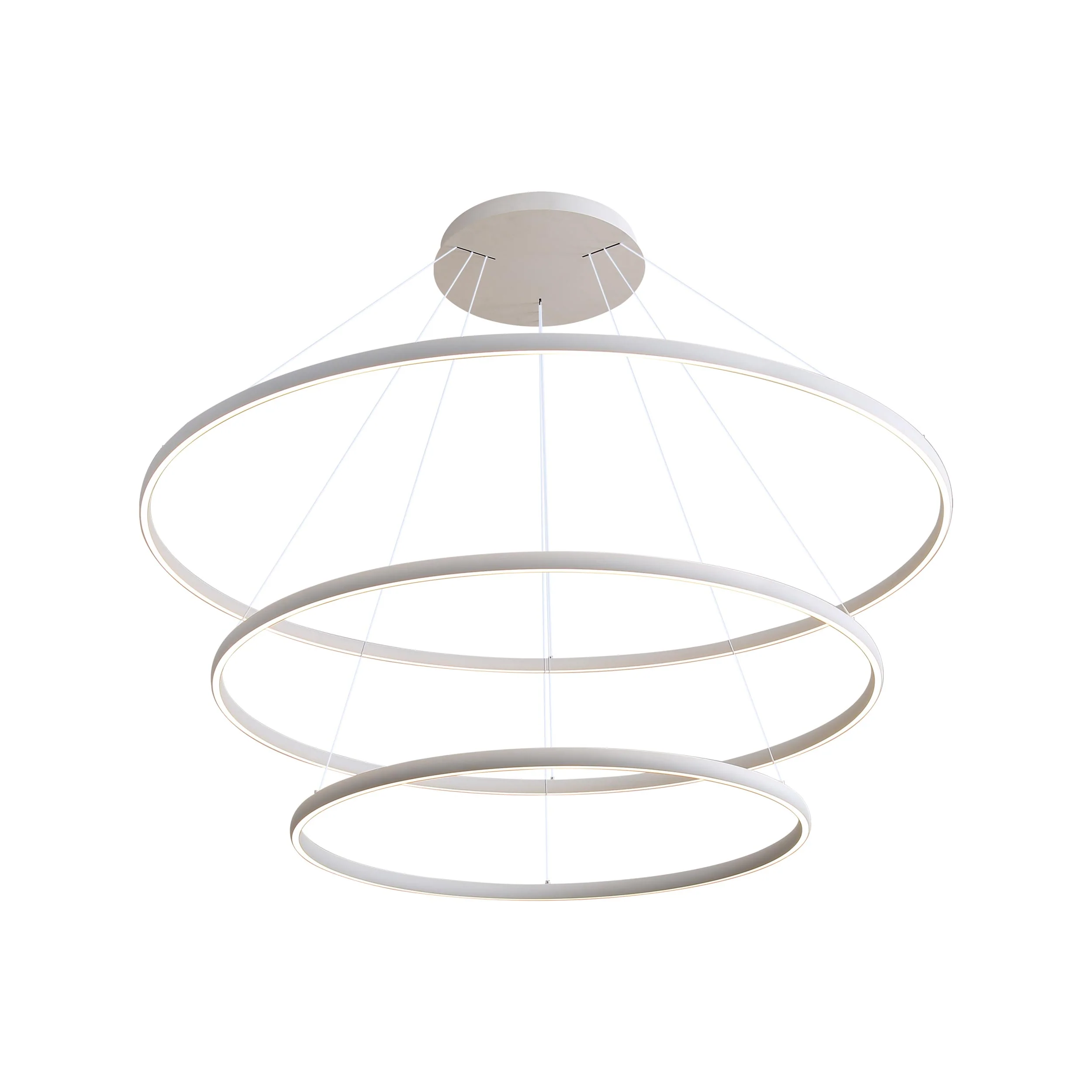 Golden Lighting Veritas Integrated LED 71in 3-tier Chandelier in Sand White - Image 2