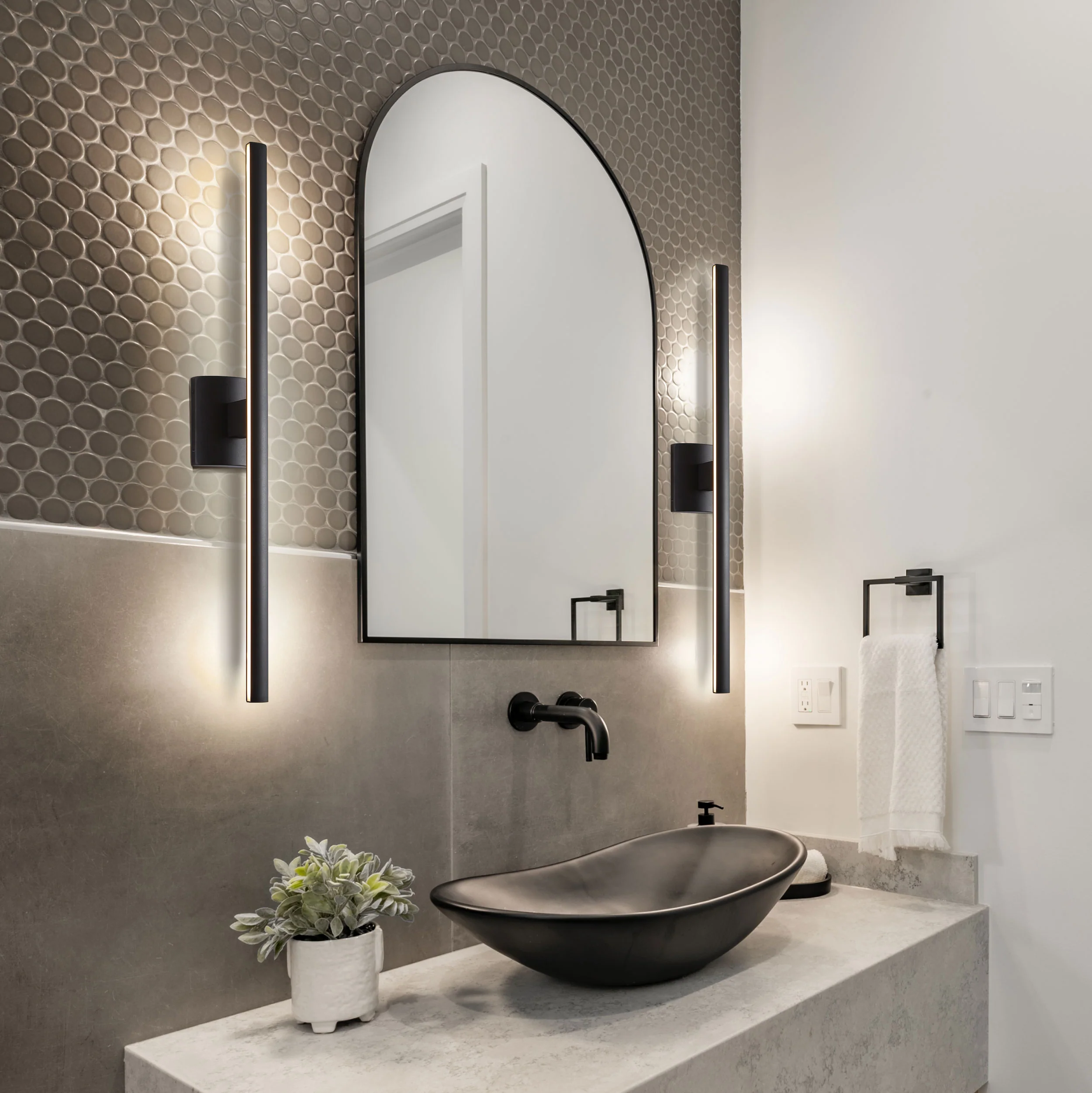 Golden Lighting Vireo Integrated LED 36in Vanity in Sand Black - Image 2
