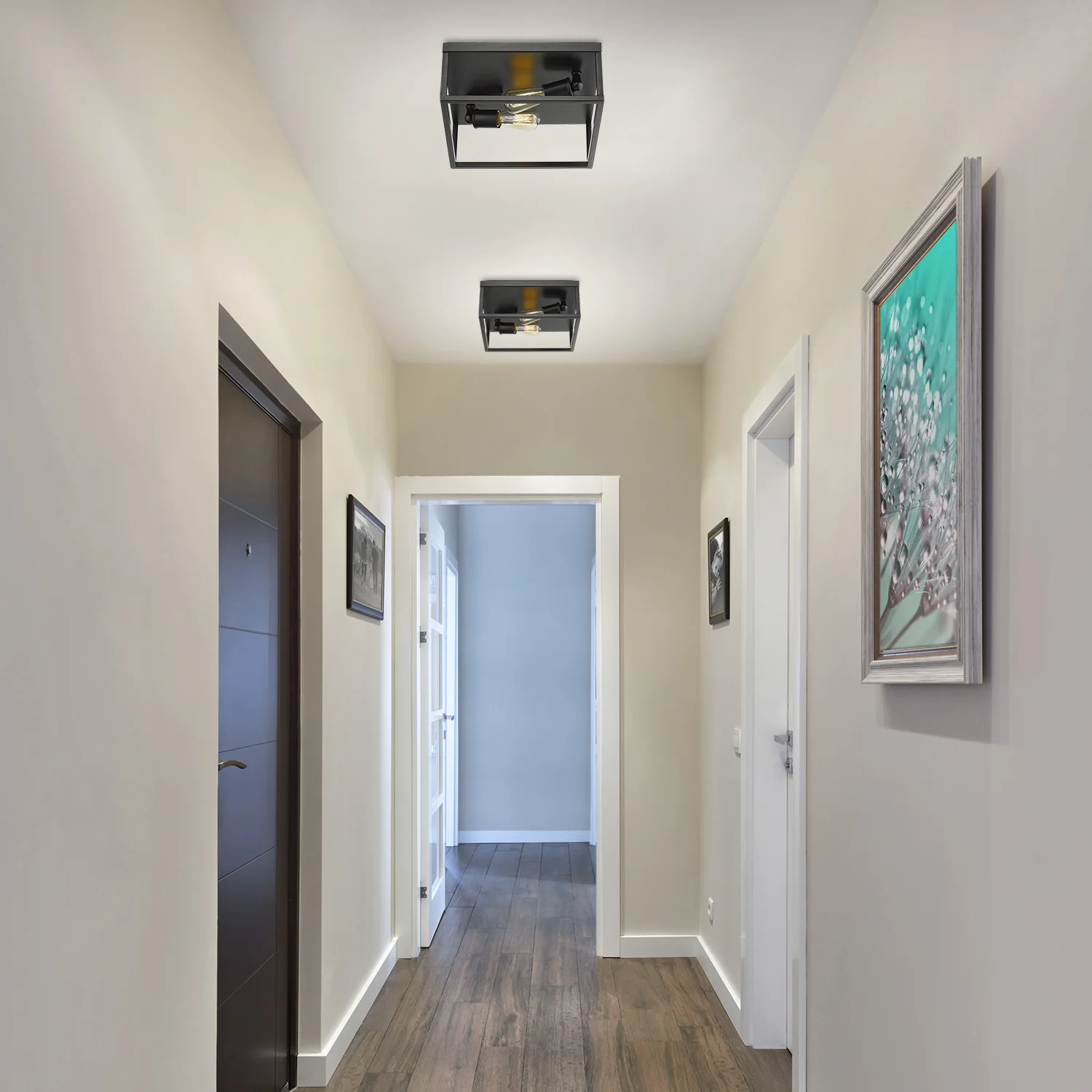 Golden Lighting Wesson 2-light Flush Mount in Matte Black - Image 2