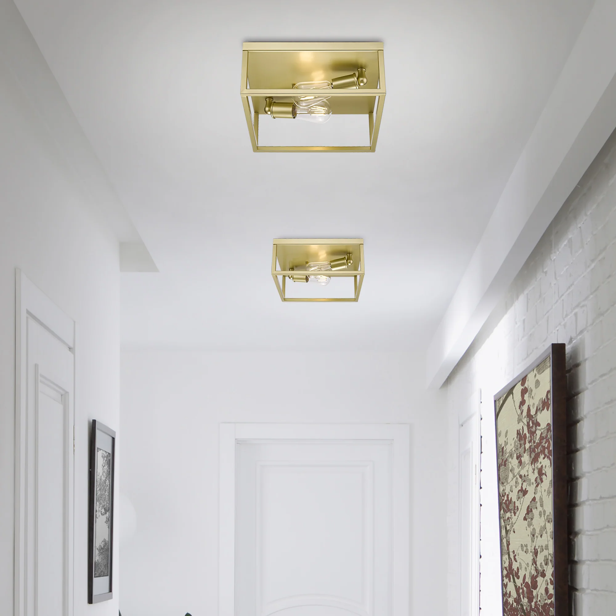 Golden Lighting Wesson 2-light Flush Mount in Olympic Gold - Image 2