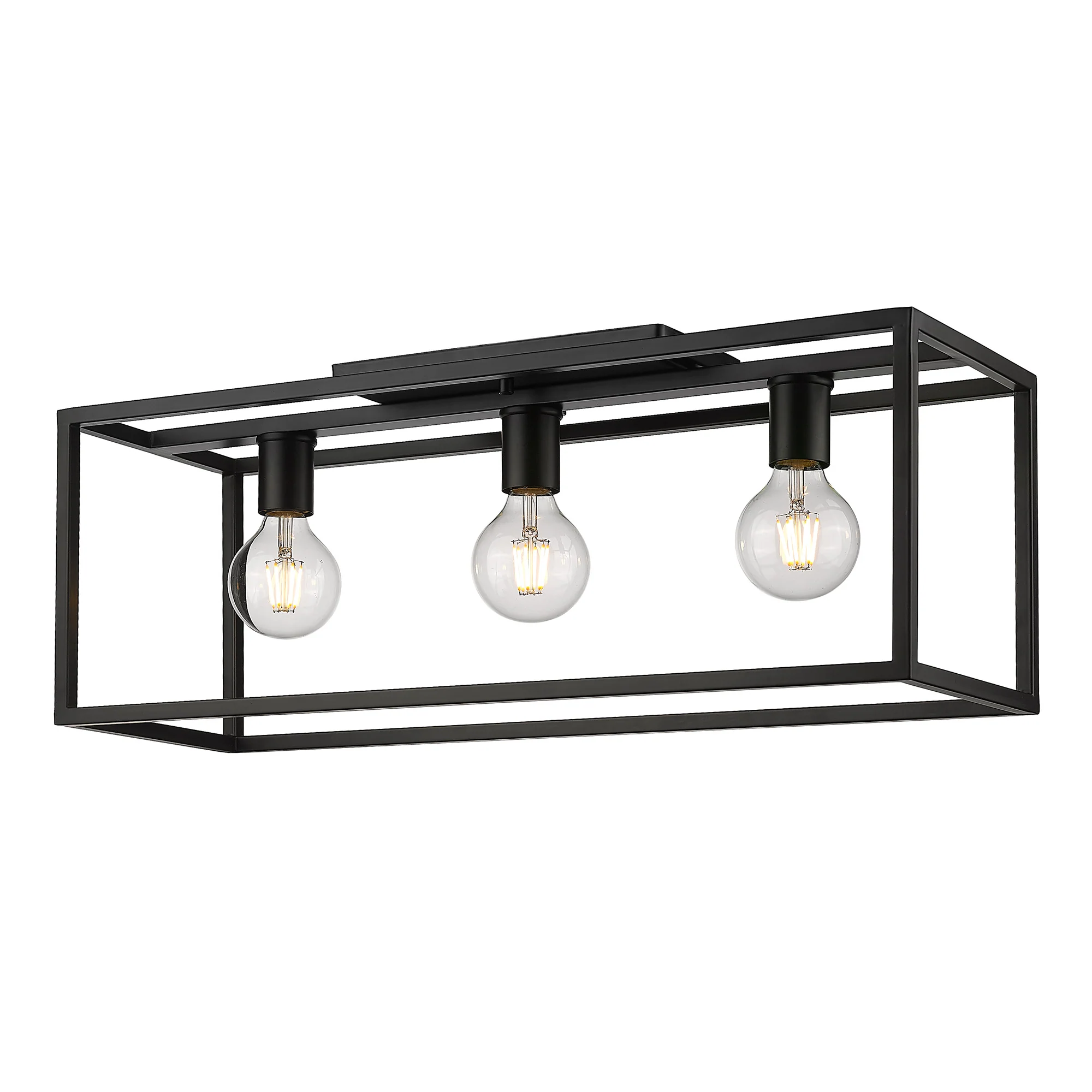 Golden Lighting Wesson 3-light Flush Mount in Matte Black - Image 2