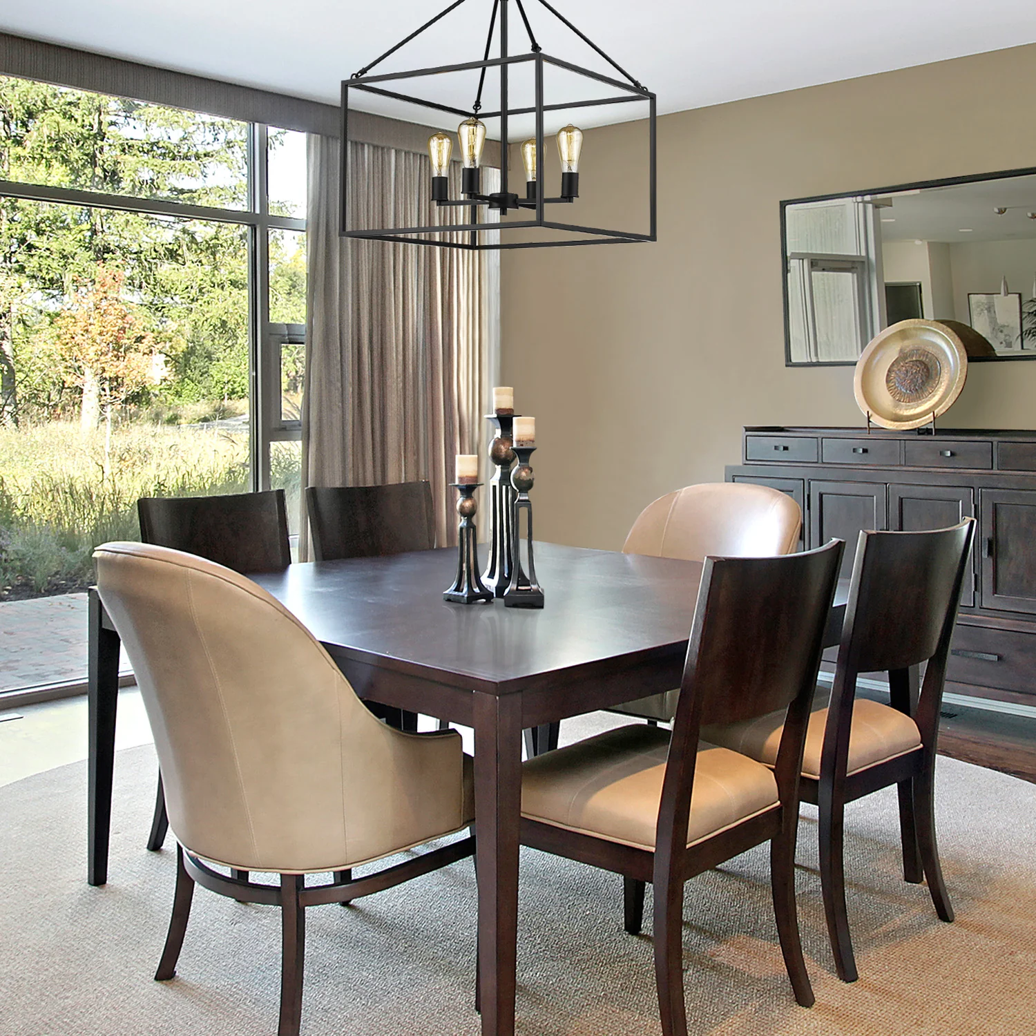 Golden Lighting Wesson 4-light Chandelier in Matte Black - Image 2