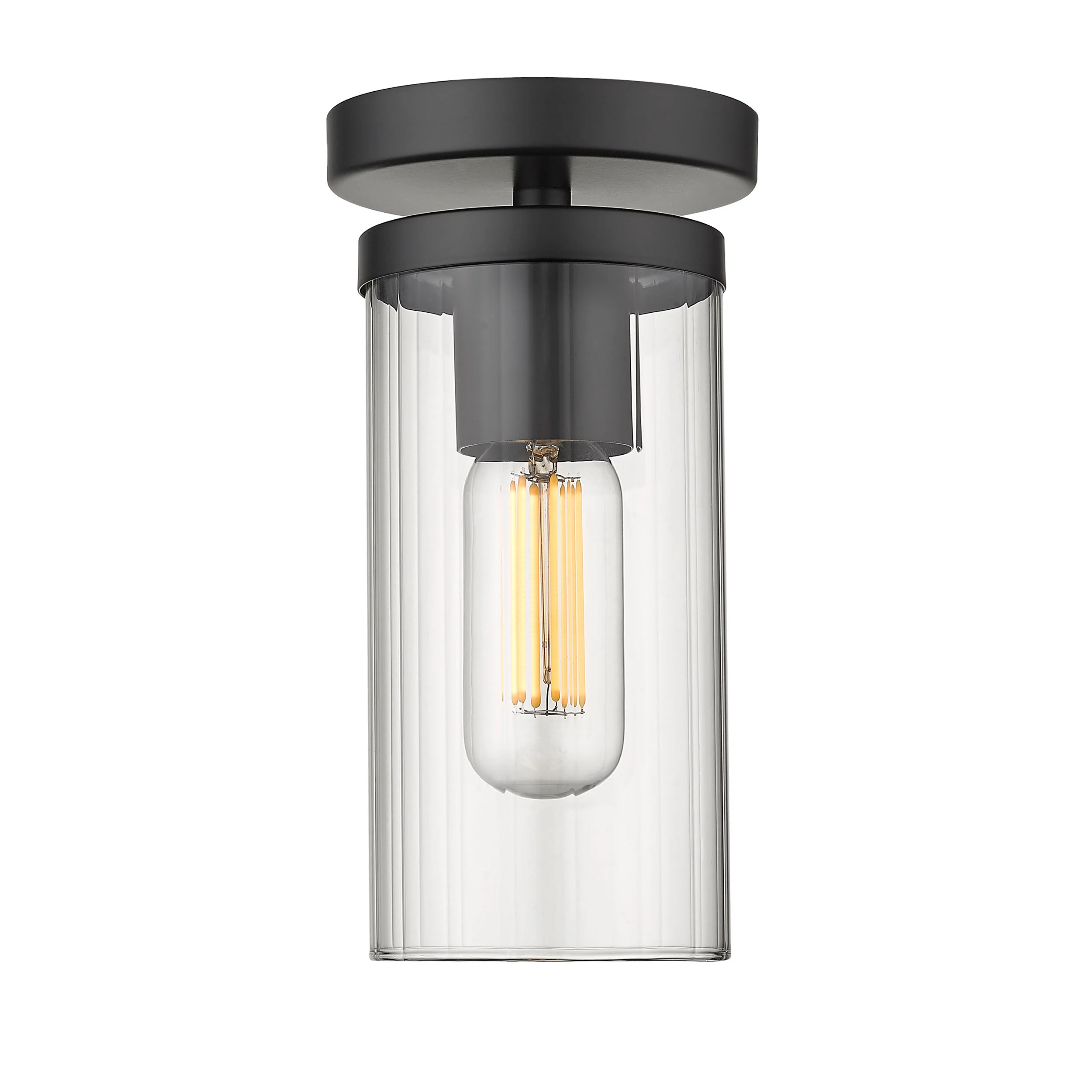 Golden Lighting Winslett 1-light Semi-Flush Mount in Matte Black - Image 2