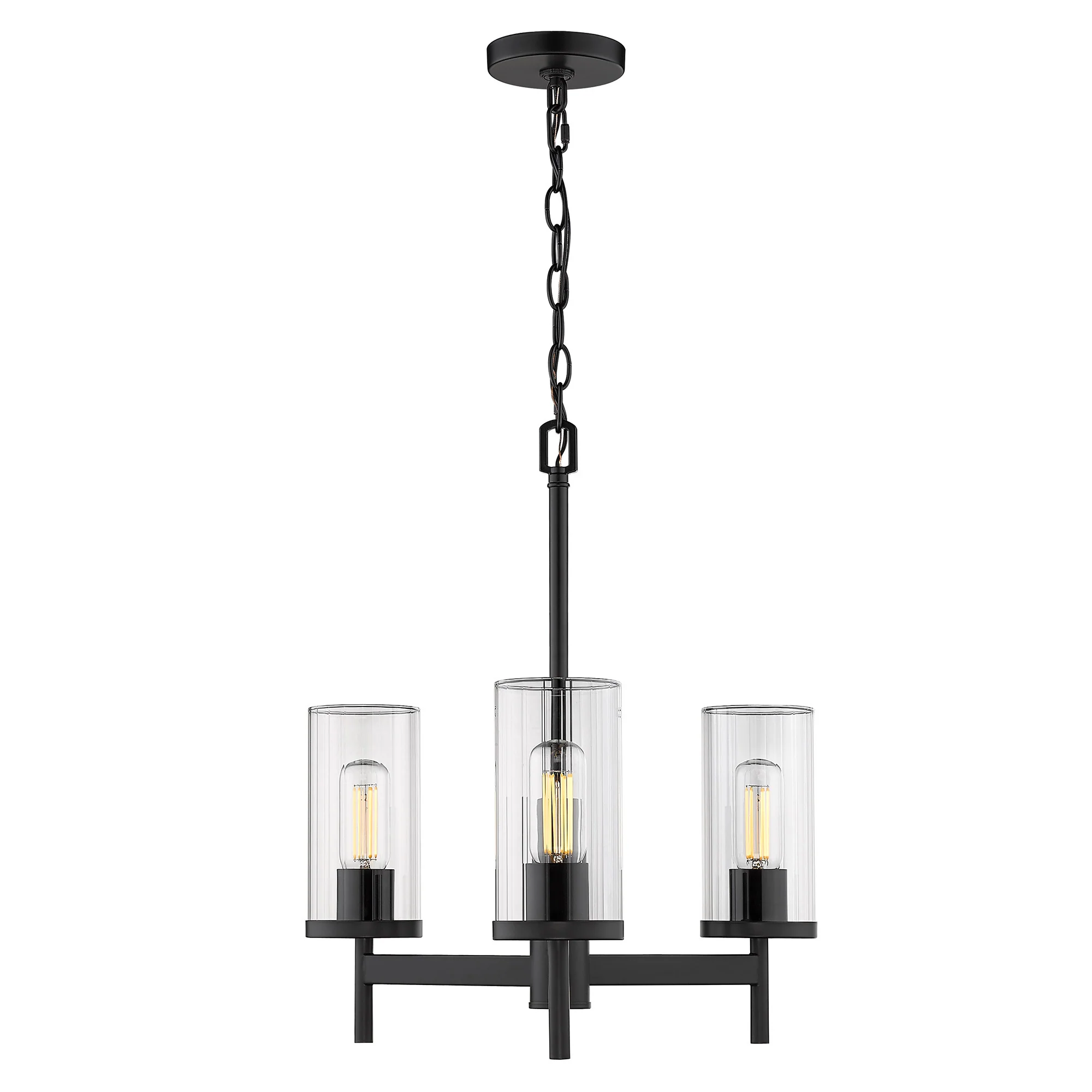 Golden Lighting Winslett 3-light Chandelier in Matte Black - Image 2