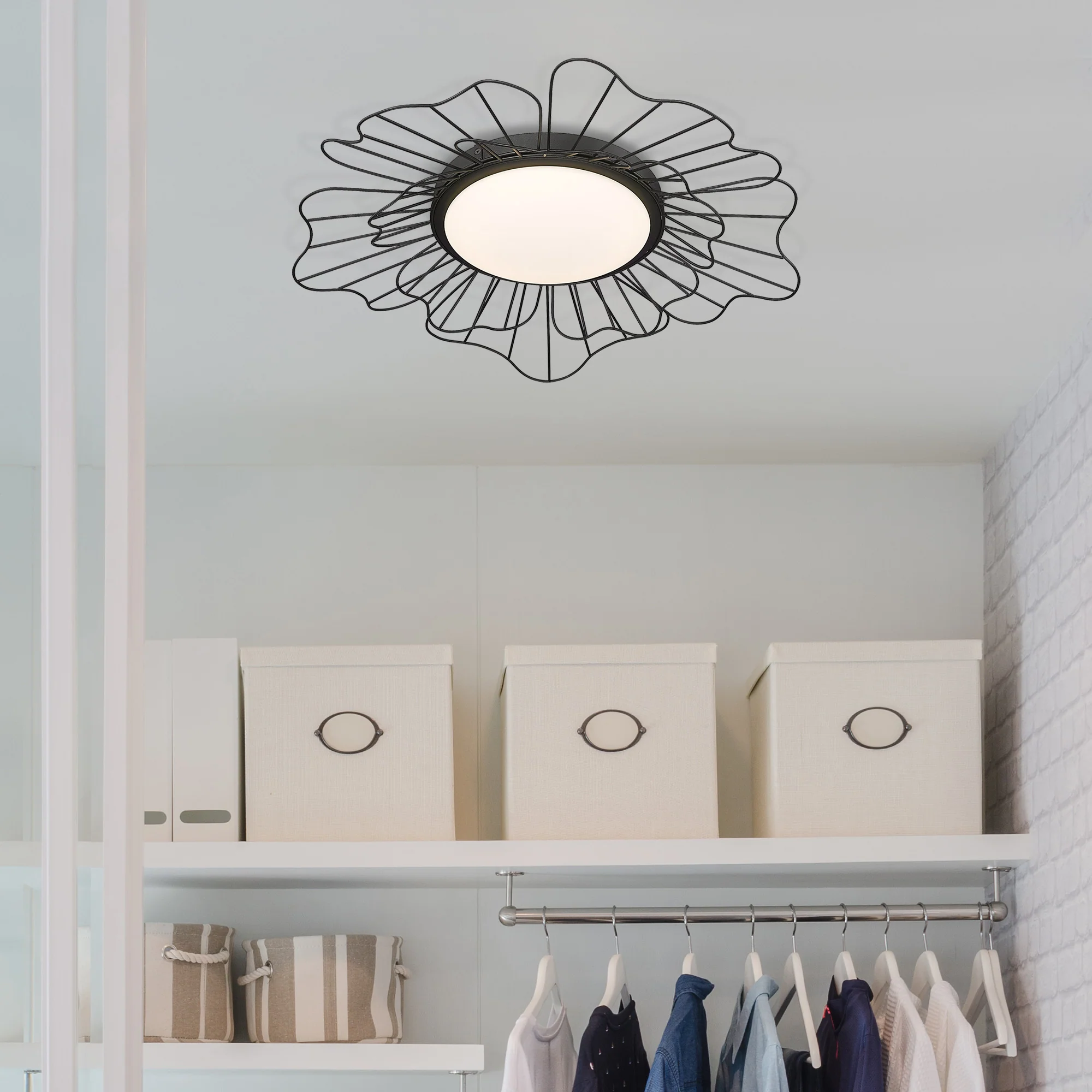 Golden Lighting Yasmin Integrated LED Flush Mount in Natural Black - Image 2