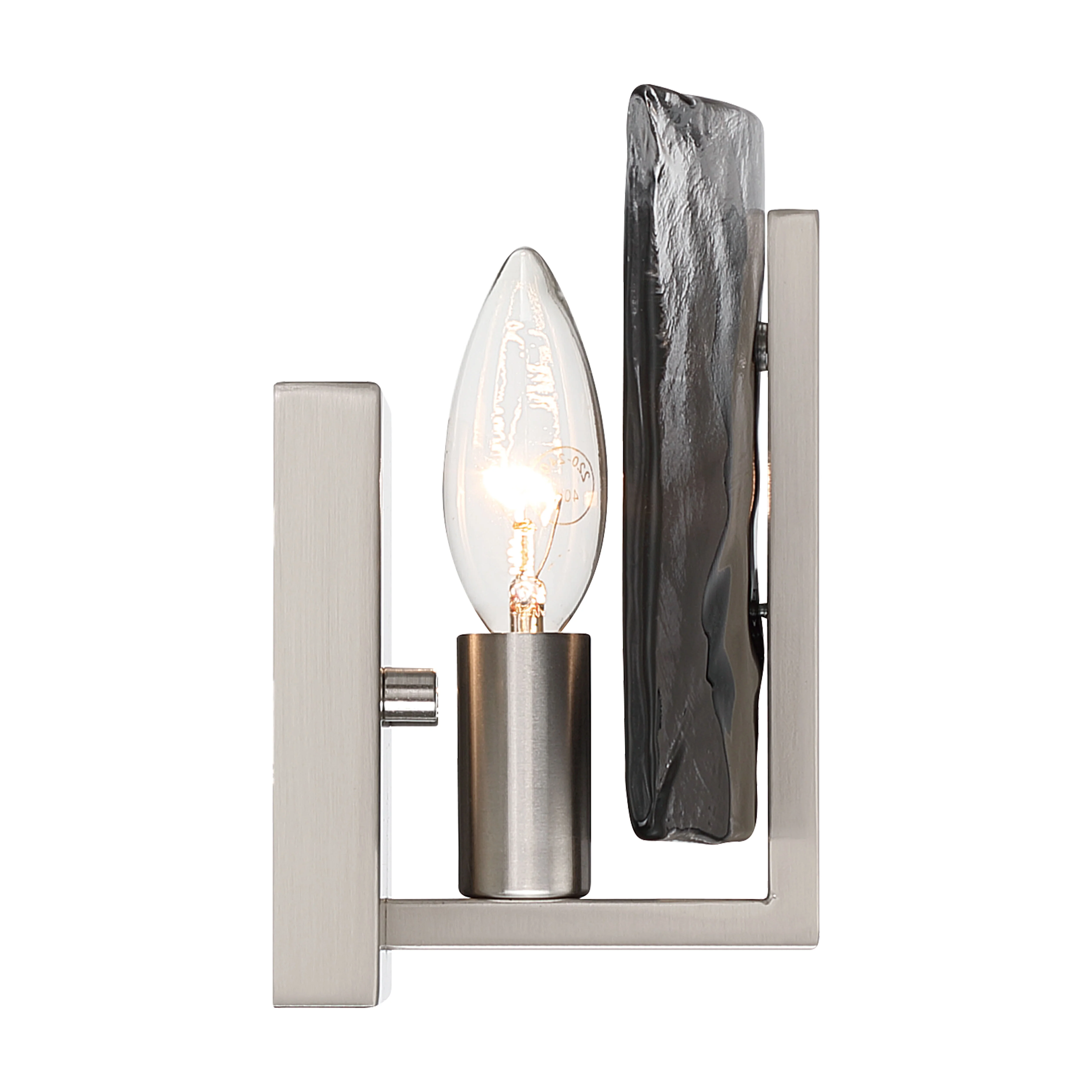 Yep by Golden Lighting Aenon 1-light Wall Sconce in Pewter with Smokey Water Glass - Image 2
