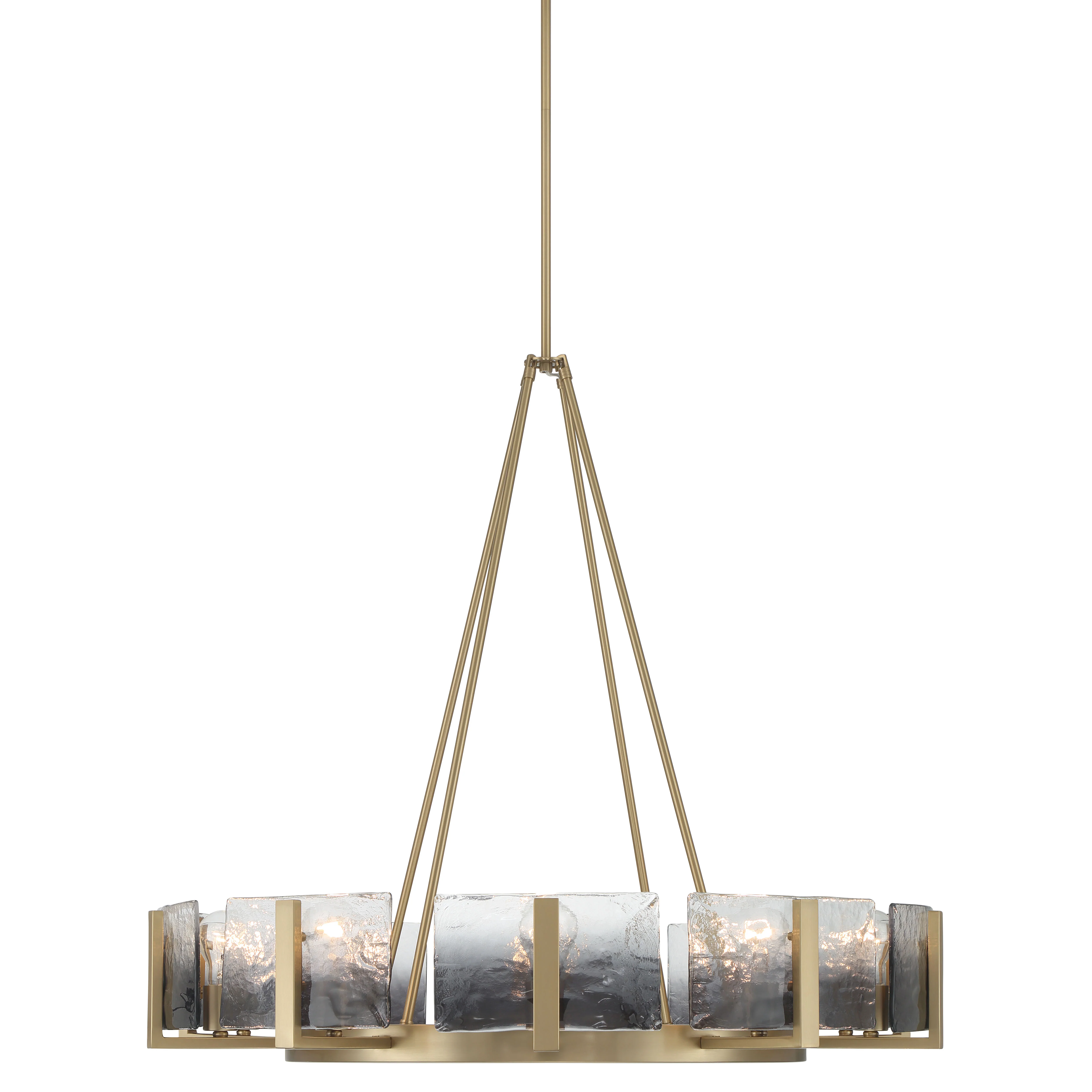Yep by Golden Lighting Aenon 10-light Chandelier in Brushed Champagne Brass with Smokey Water Glass - Image 2