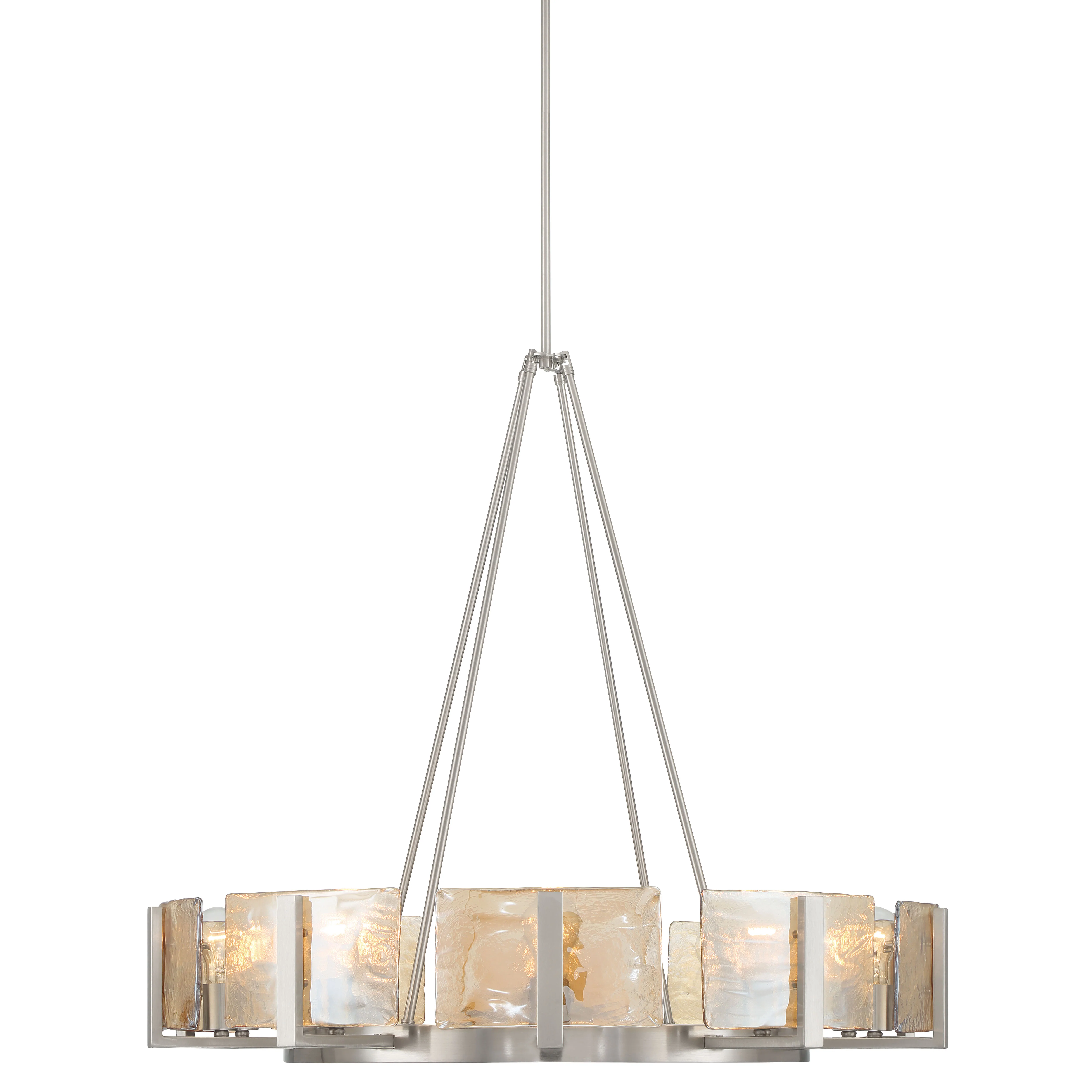 Yep by Golden Lighting Aenon 10-light Chandelier in Pewter with Amber Water Glass - Image 2