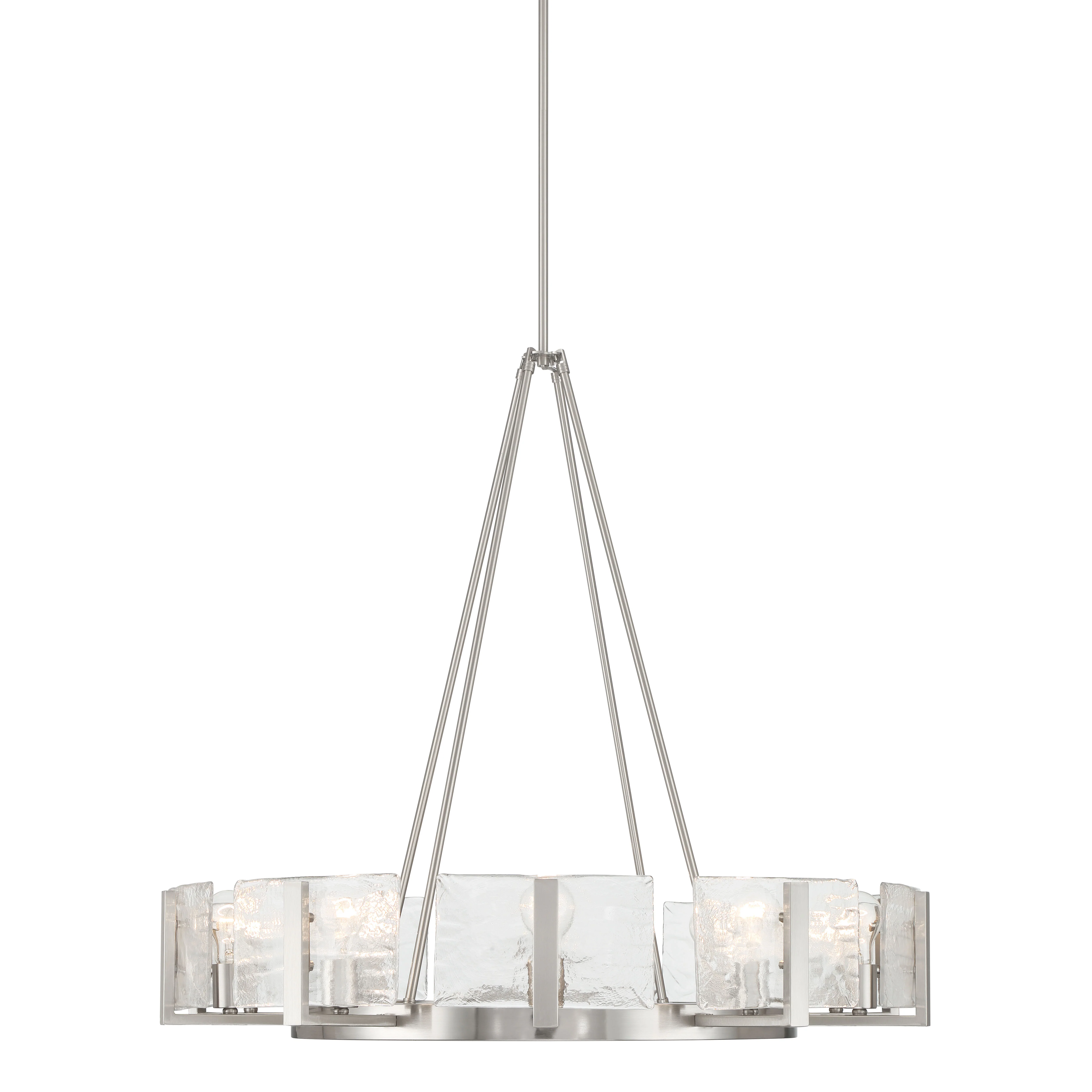 Yep by Golden Lighting Aenon 10-light Chandelier in Pewter with Hammered Water Glass - Image 2