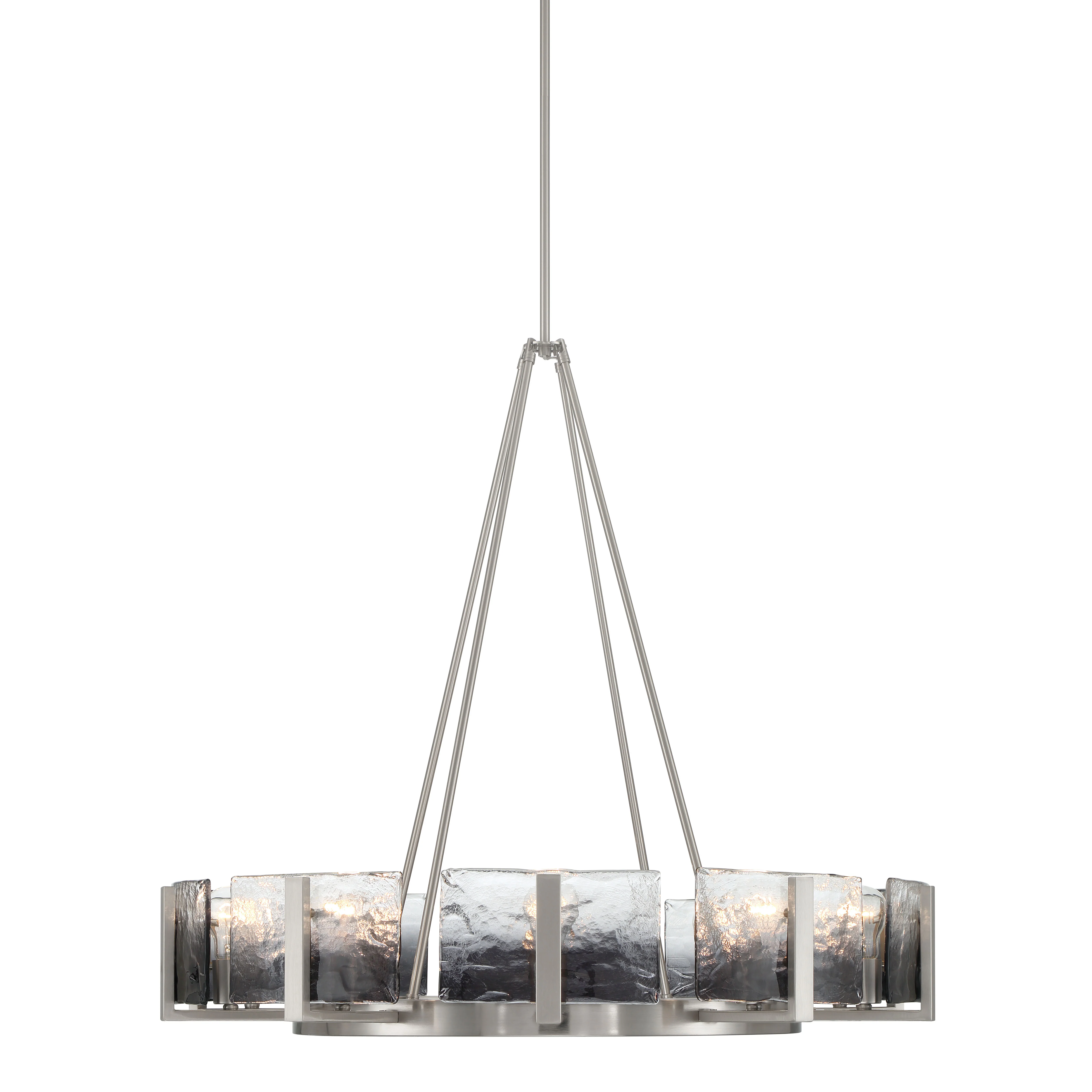 Yep by Golden Lighting Aenon 10-light Chandelier in Pewter with Smokey Water Glass - Image 2