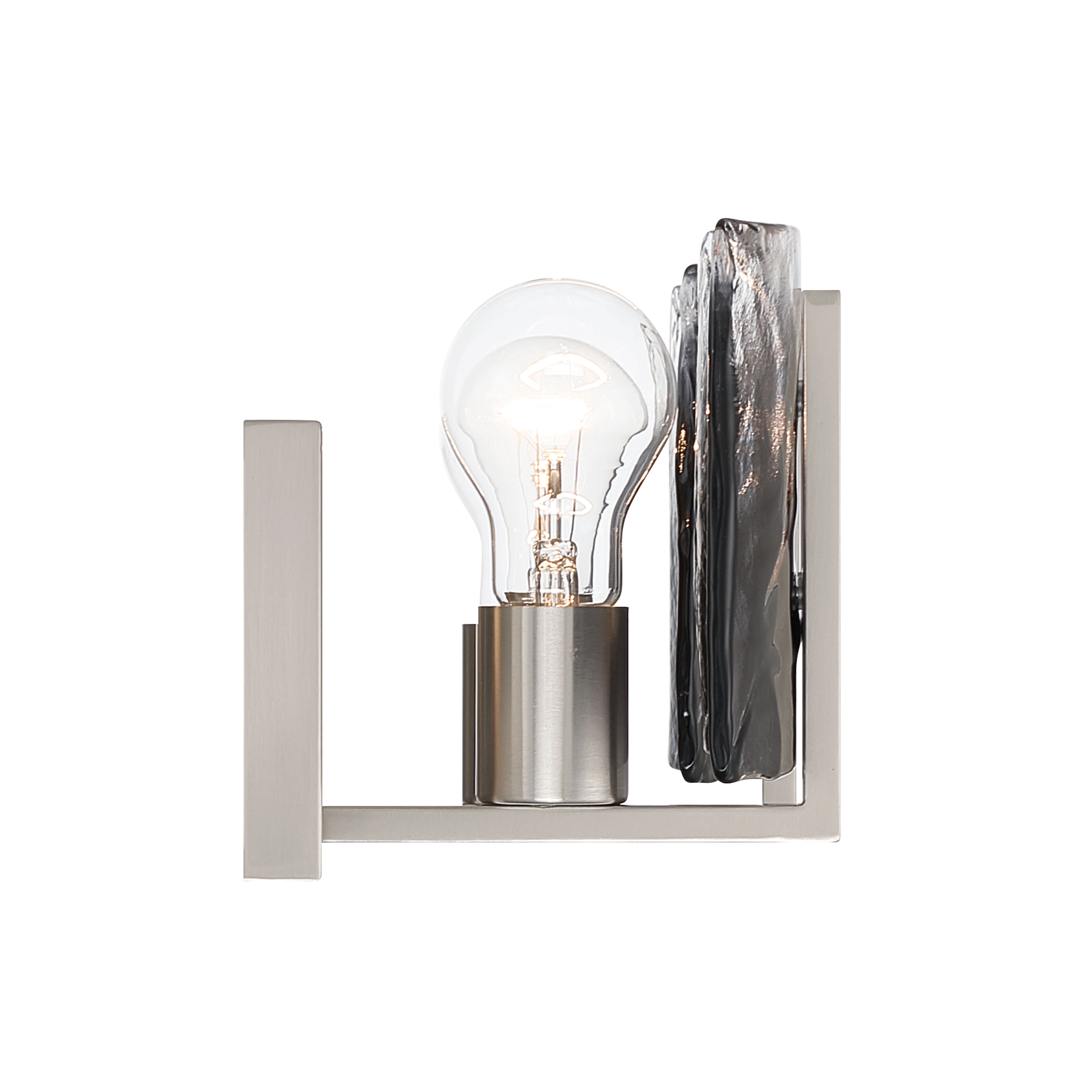 Yep by Golden Lighting Aenon 2-light Vanity in Pewter with Smokey Water Glass - Image 2