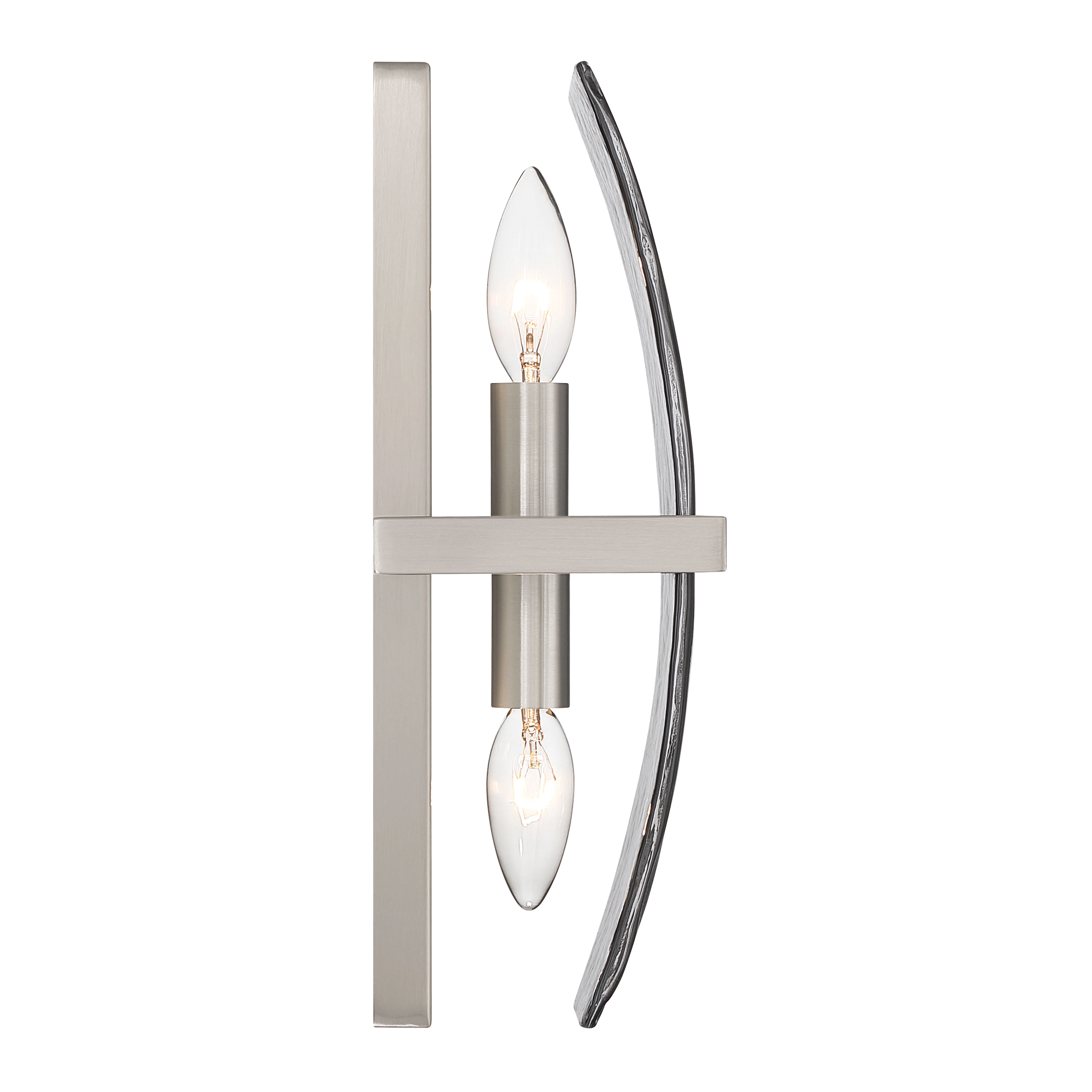Yep by Golden Lighting Aenon 2-light Wall Sconce in Pewter with Smokey Water Glass - Image 2