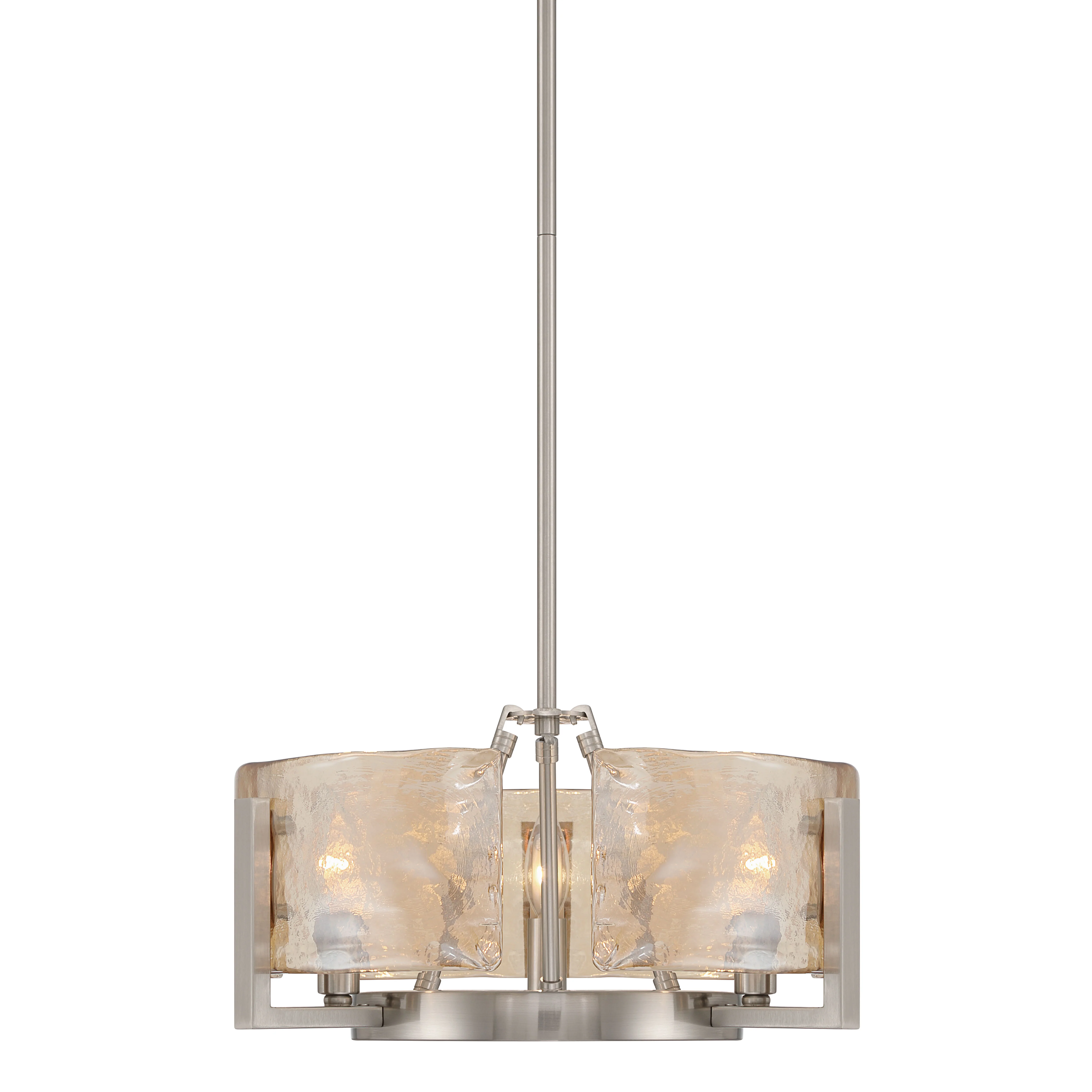 Yep by Golden Lighting Aenon 3-light Chandelier in Pewter with Amber Water Glass - Image 2