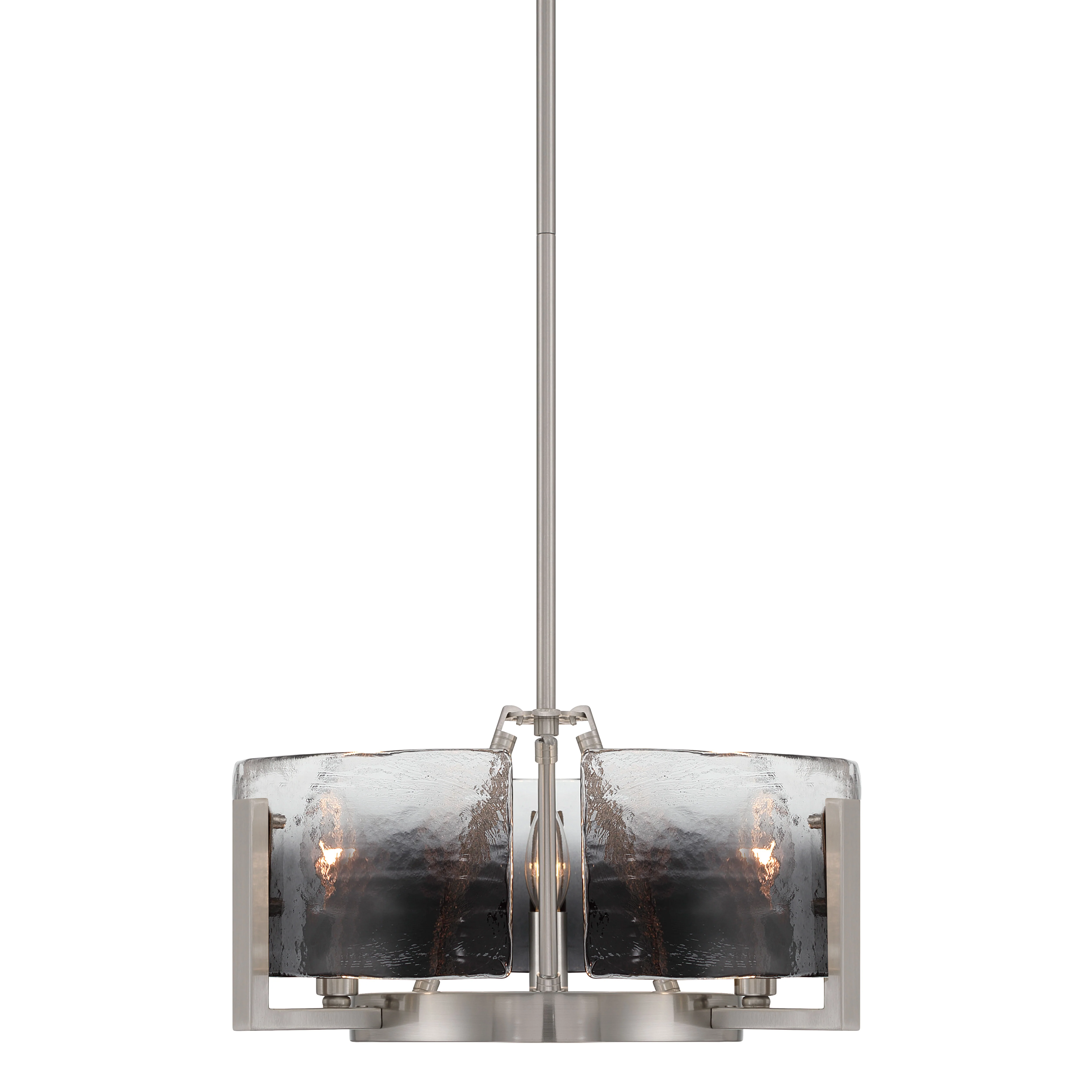 Yep by Golden Lighting Aenon 3-light Chandelier in Pewter with Smokey Water Glass - Image 2