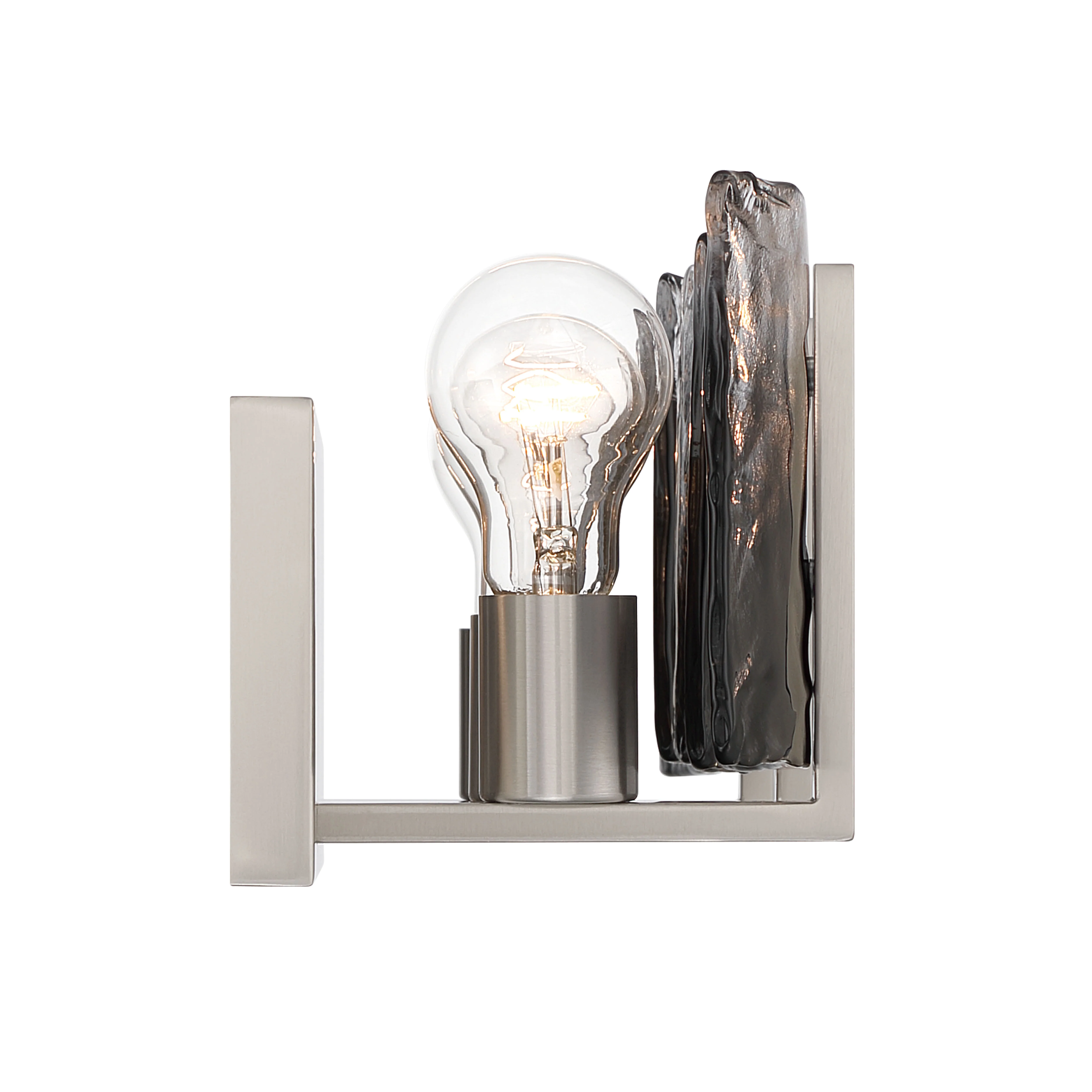 Yep by Golden Lighting Aenon 3-light Vanity in Pewter with Smokey Water Glass - Image 2