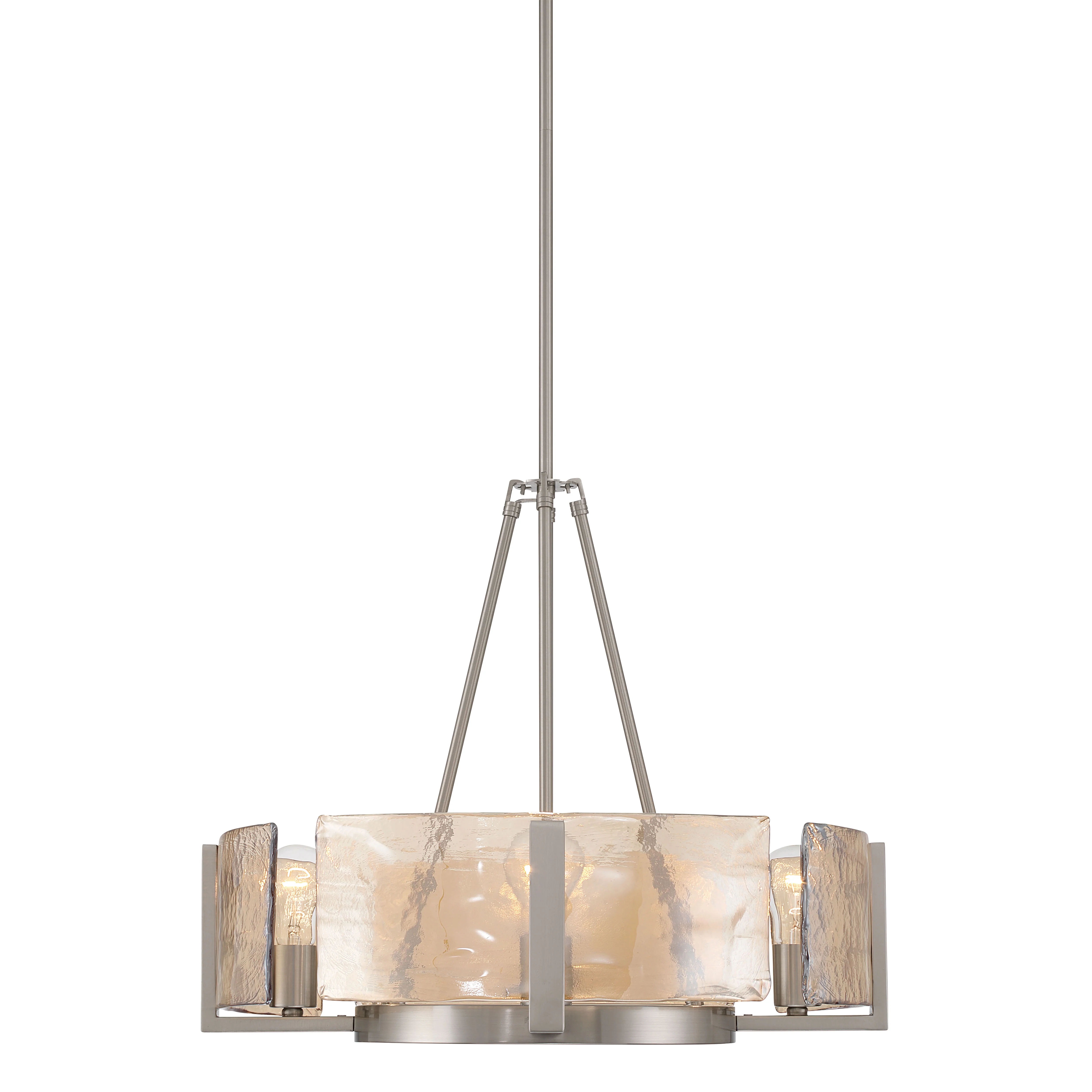 Yep by Golden Lighting Aenon 4-Light Chandelier in Pewter with Amber Water Glass - Image 2