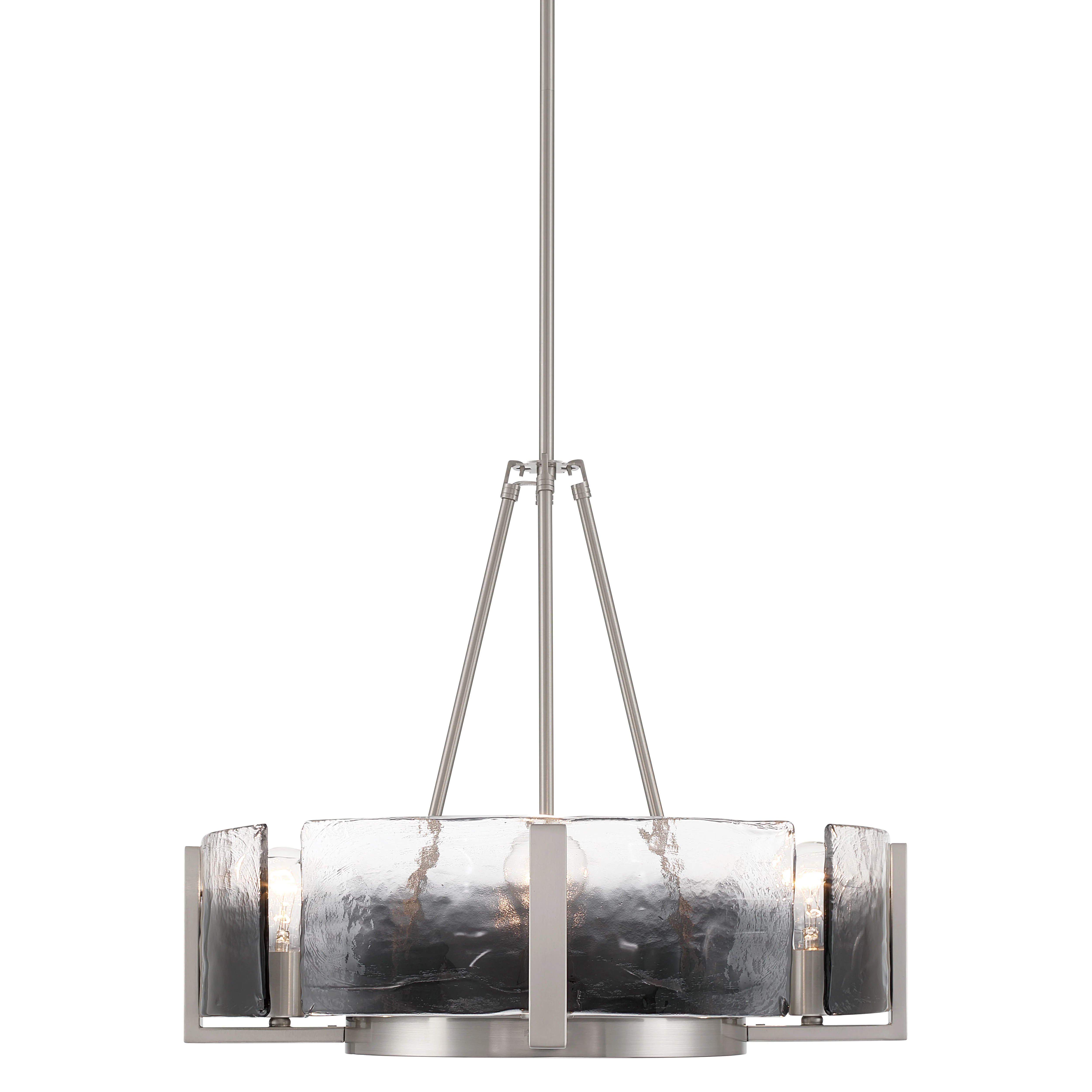 Yep by Golden Lighting Aenon 4-Light Chandelier in Pewter with Smokey Water Glass - Image 2