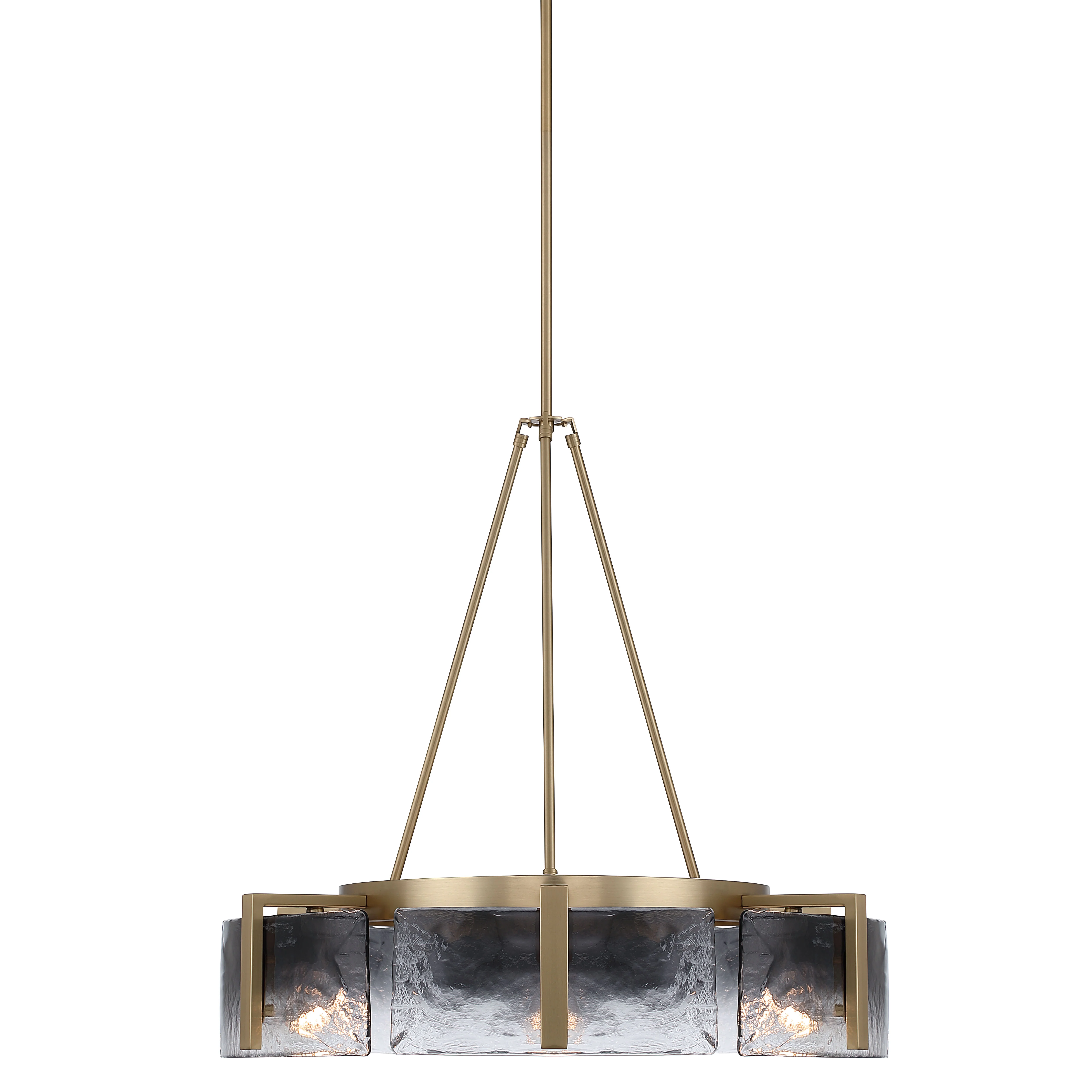 Yep by Golden Lighting Aenon 6-light Chandelier in Brushed Champagne Brass with Smokey Water Glass - Image 2