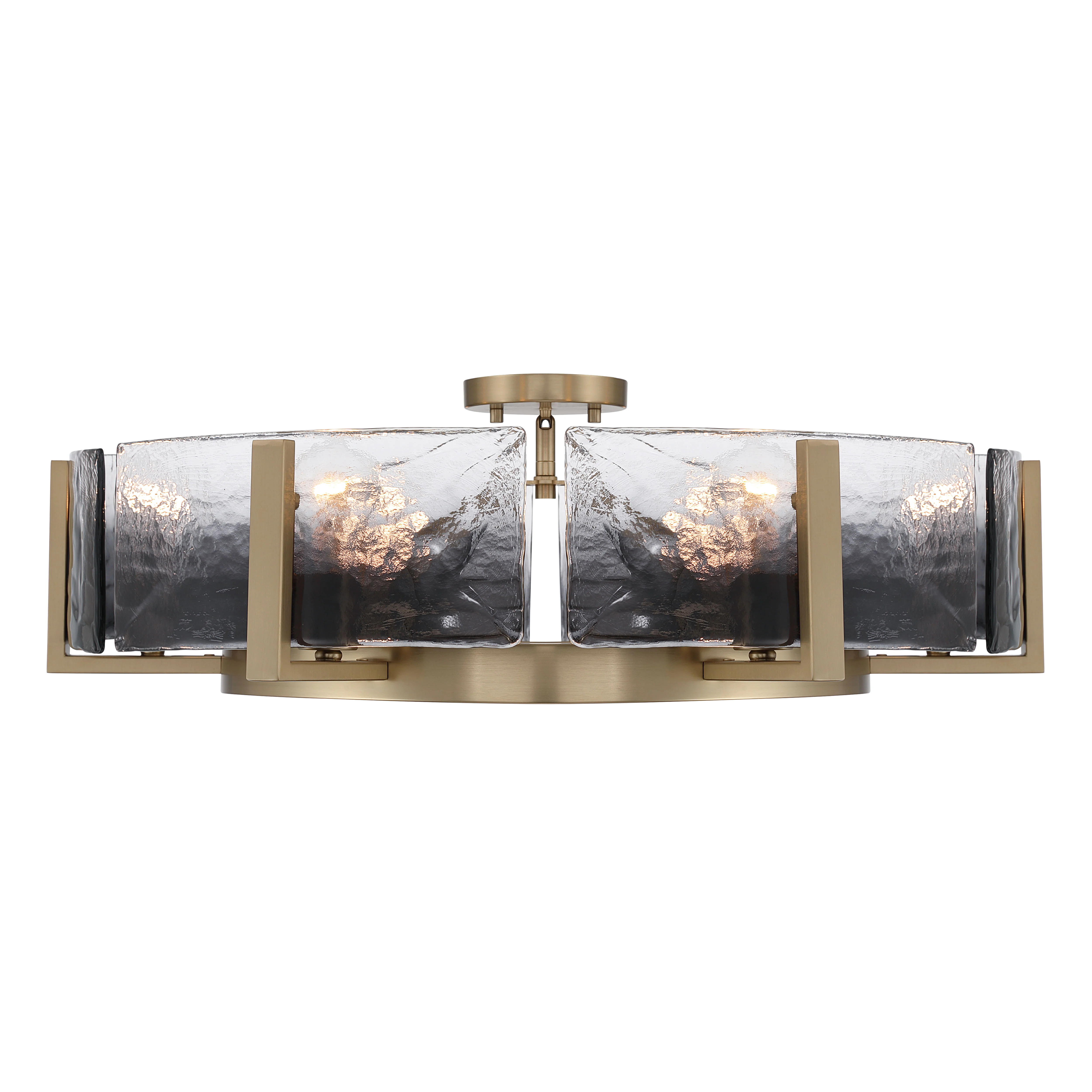 Yep by Golden Lighting Aenon 6-light Semi-Flush Mount in Brushed Champagne Brass with Smokey Water Glass - Image 2