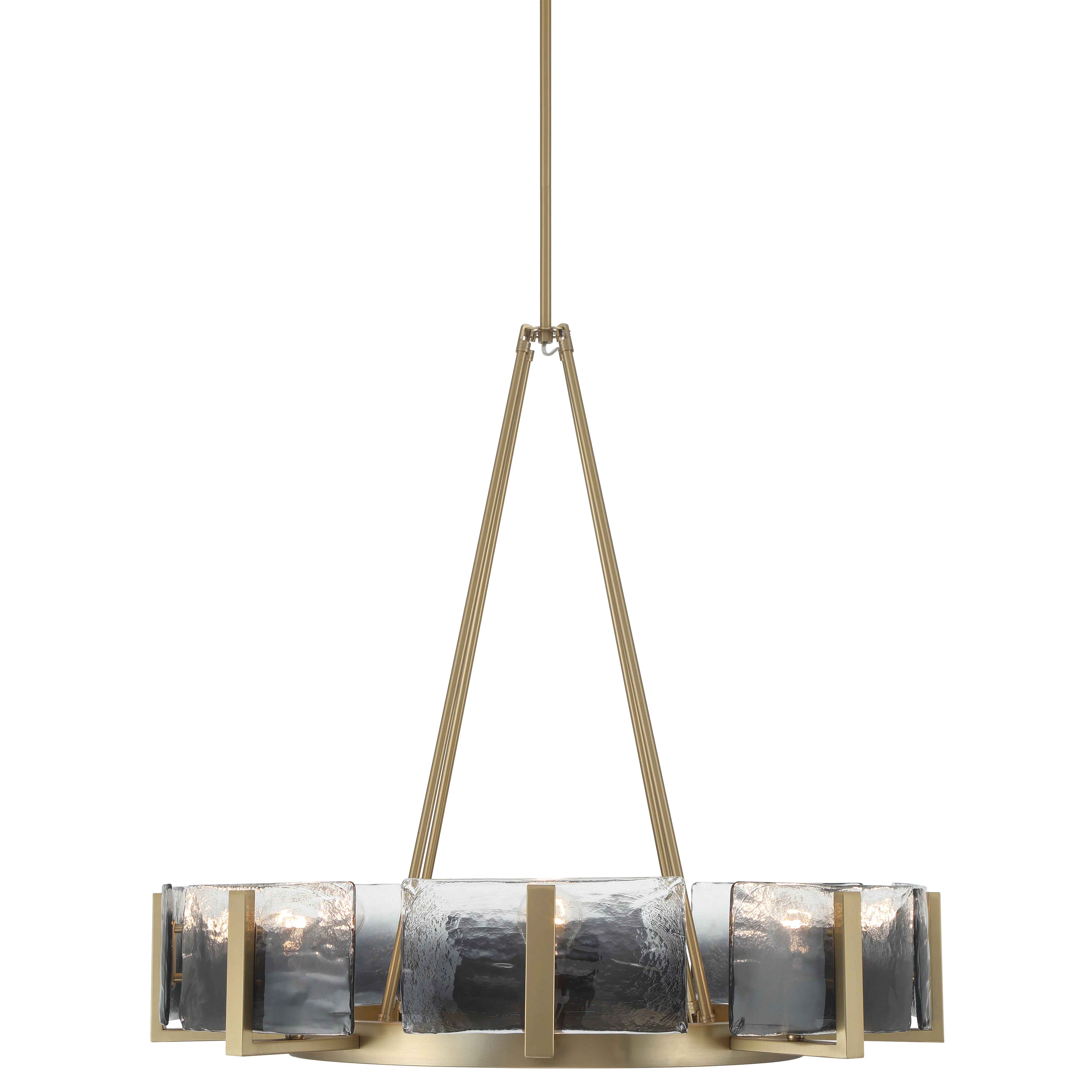 Yep by Golden Lighting Aenon 8-Light Chandelier in Brushed Champagne Brass with Smokey Water Glass - Image 2