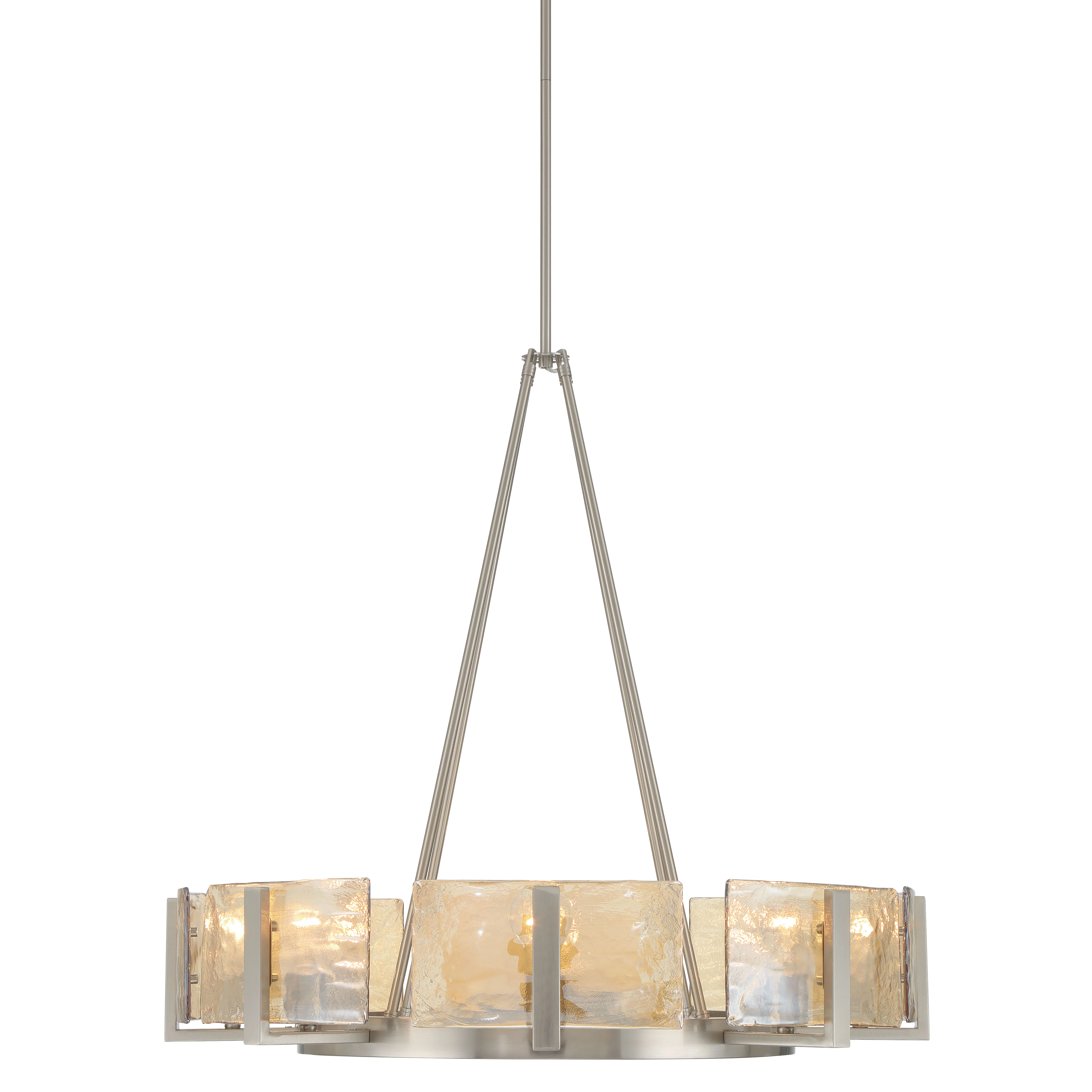 Yep by Golden Lighting Aenon 8-Light Chandelier in Pewter with Amber Water Glass - Image 2