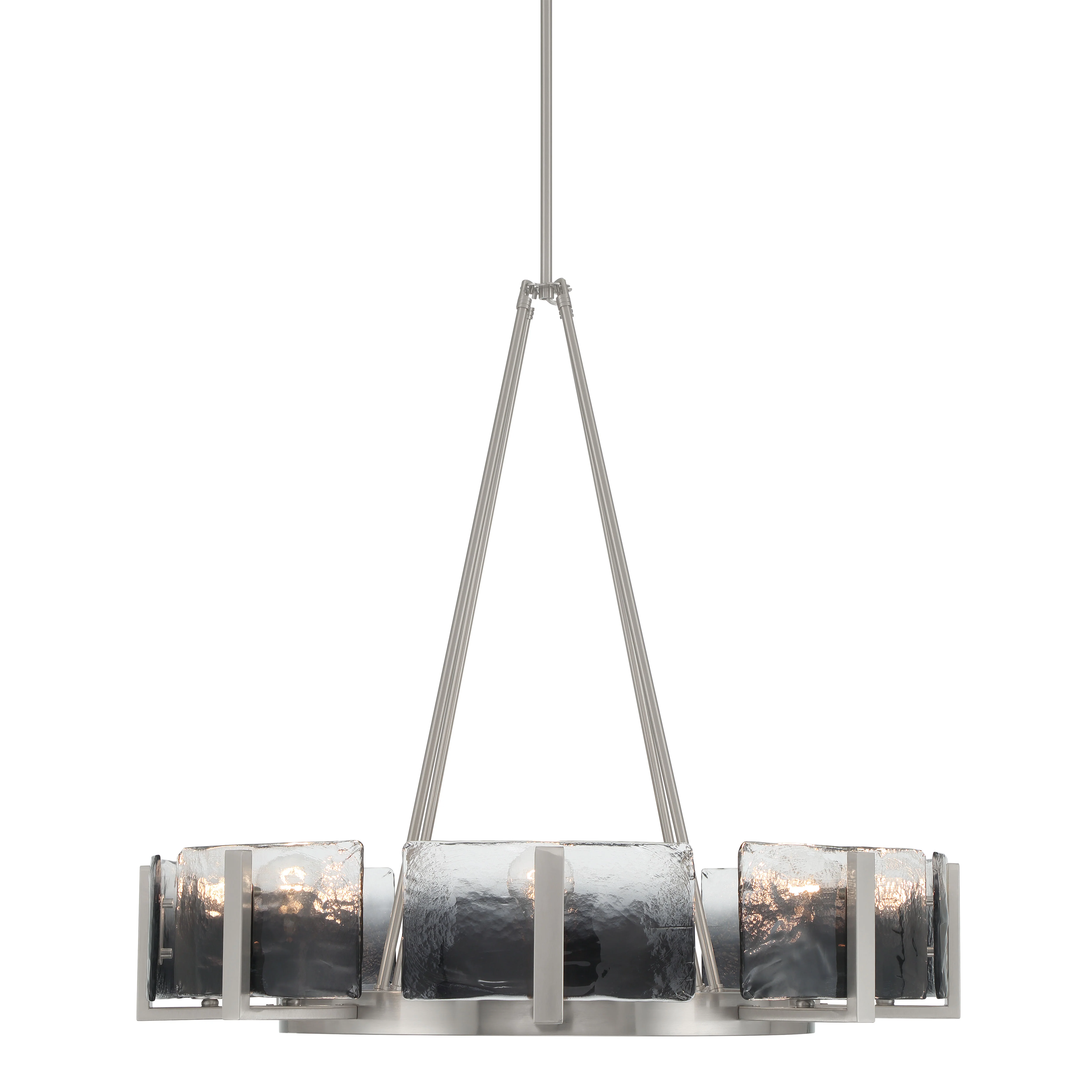 Yep by Golden Lighting Aenon 8-Light Chandelier in Pewter with Smokey Water Glass - Image 2