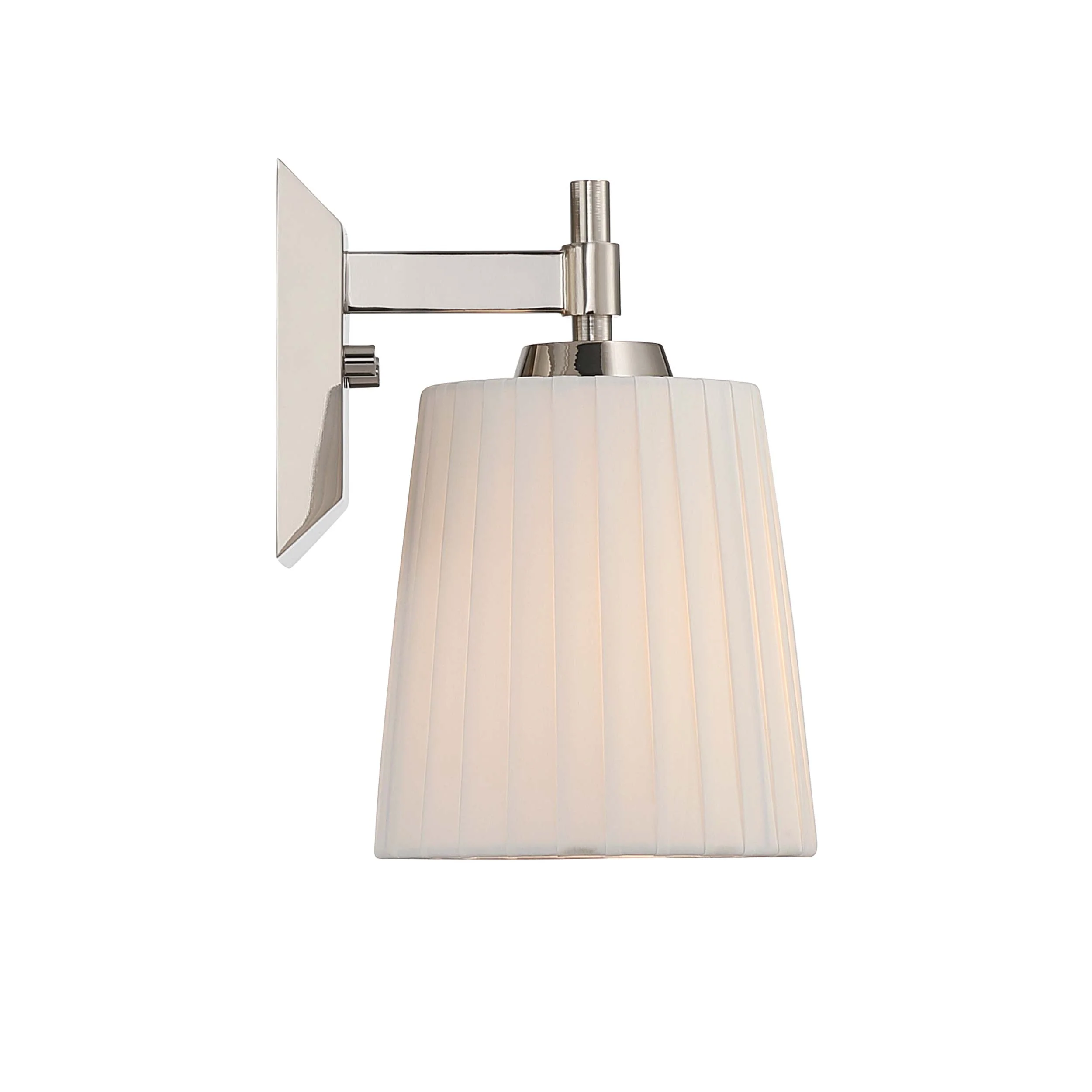 Yep by Golden Lighting Brilia 1-light Wall Sconce Vanity in Polished Nickel with Pleated Shade - Image 2