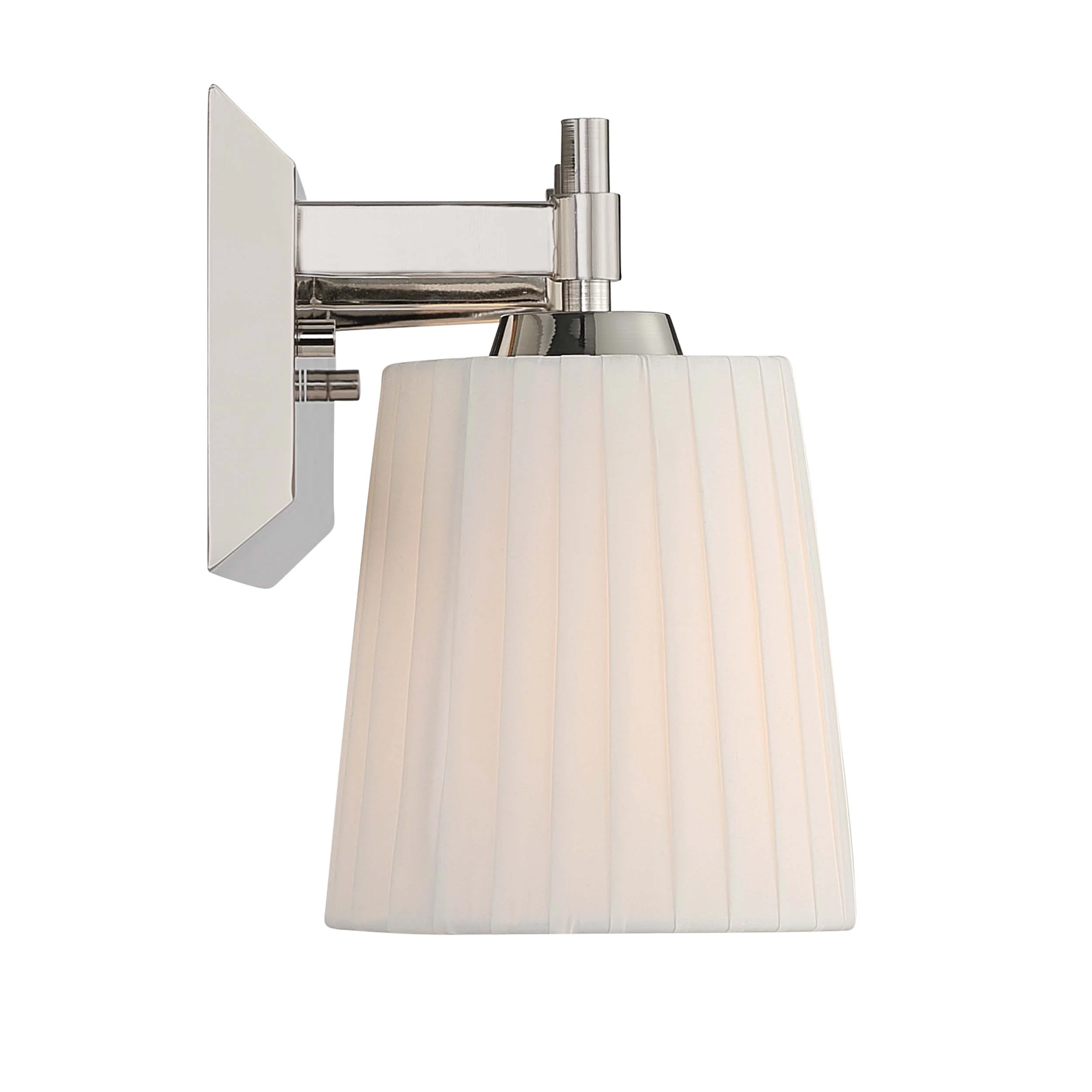 Yep by Golden Lighting Brilia 3-light Vanity in Polished Nickel with Pleated Shade - Image 2