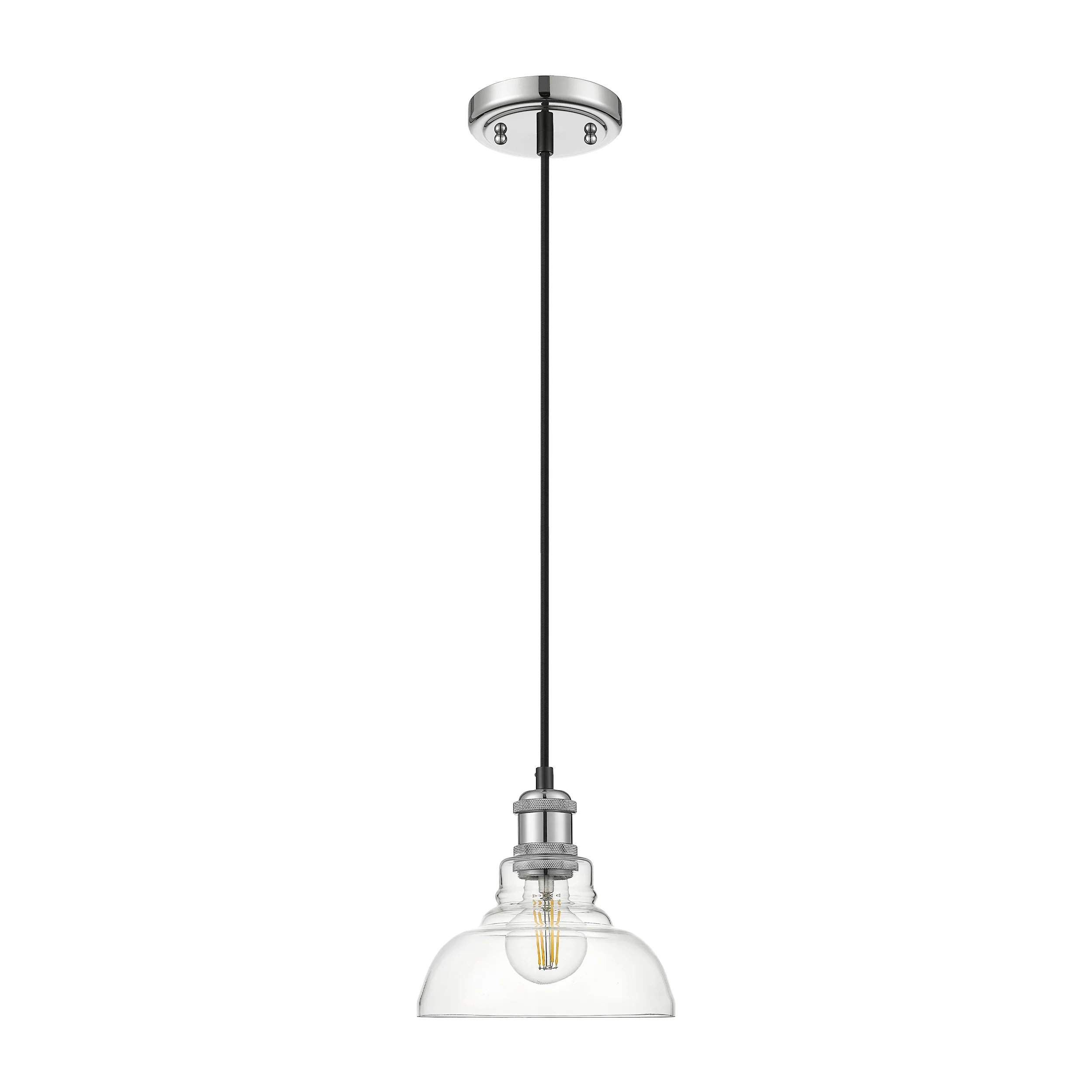 Yep by Golden Lighting Carver 1-light Pendant in Chrome - Image 2