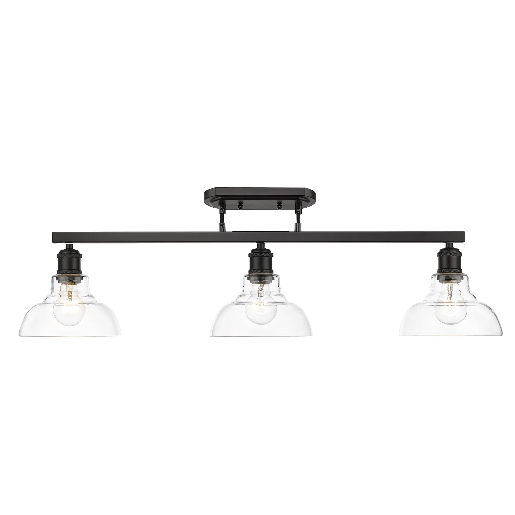 Yep by Golden Lighting Carver 3-light Semi-Flush Mount in Matte Black and Clear Glass - Image 2