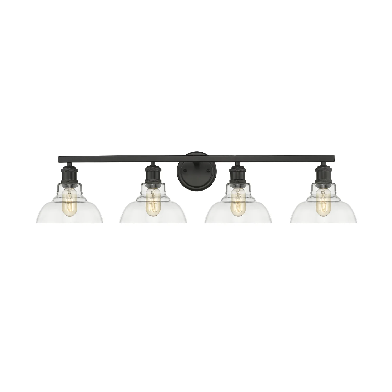 Yep by Golden Lighting Carver 4-light Vanity in Matte Black and Clear Glass - Image 2
