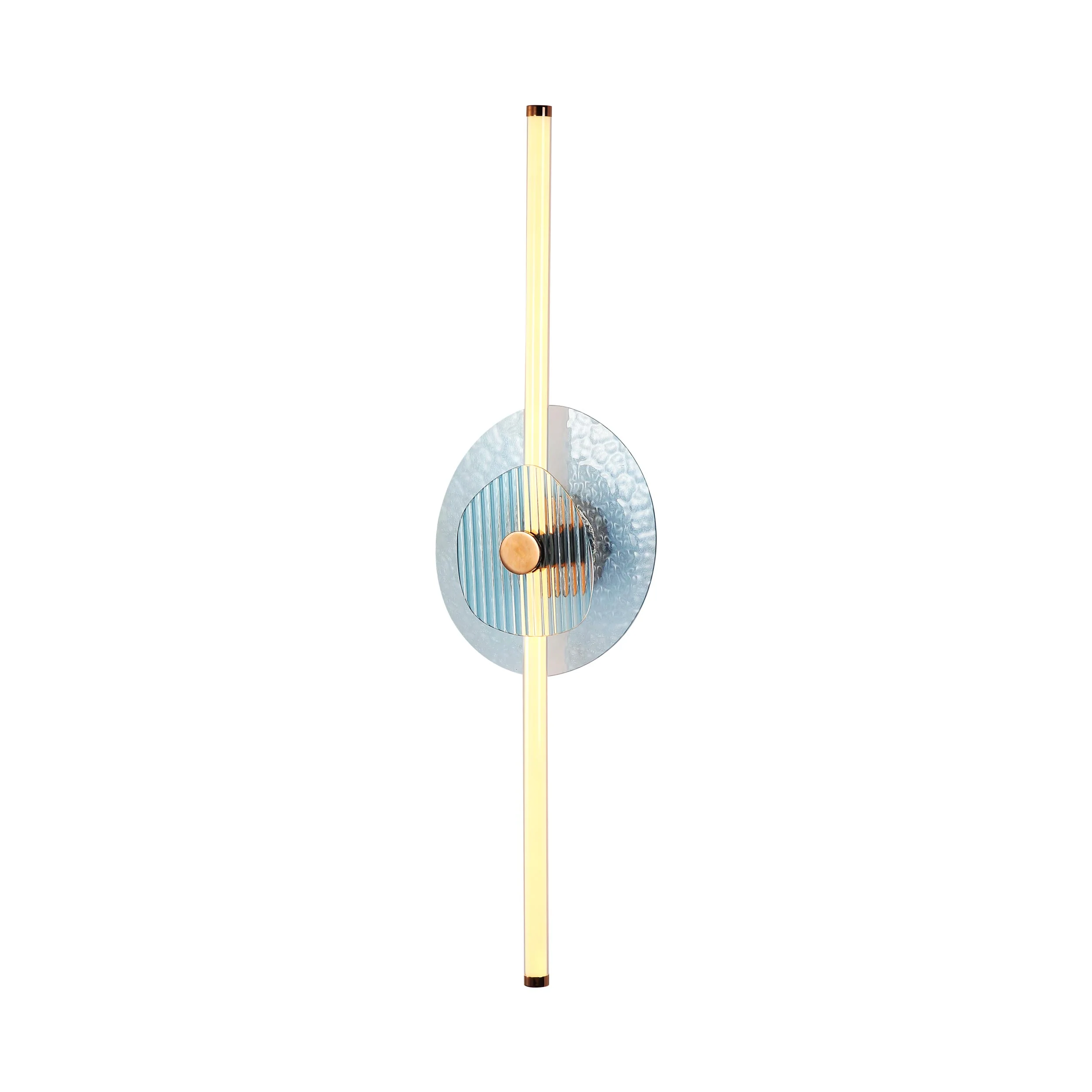 Yep by Golden Lighting Colorella LED Wall Sconce in Rose Gold with Blue and Blue Glass - Image 2