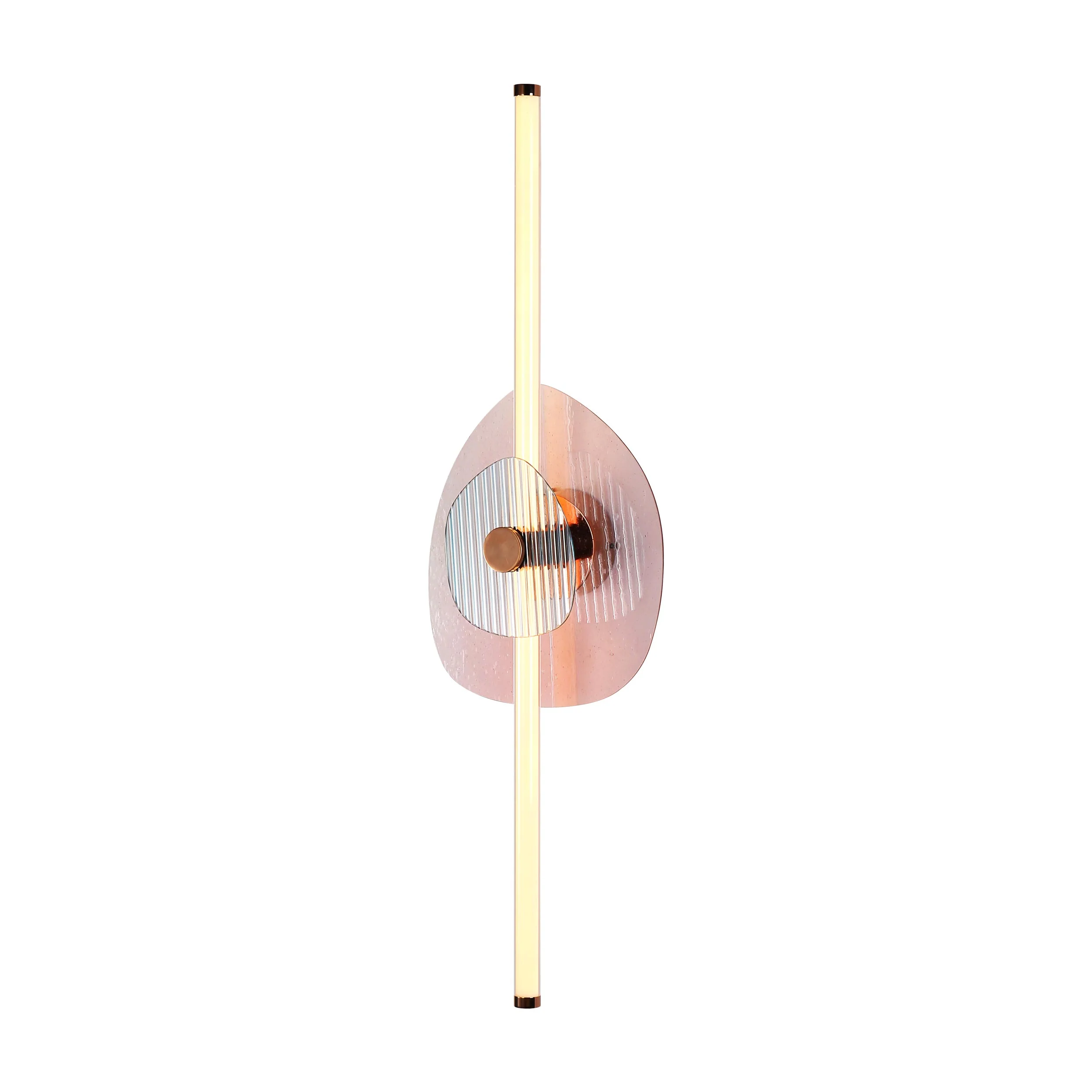 Yep by Golden Lighting Colorella LED Wall Sconce in Rose Gold with Pink and Blue Glass - Image 2