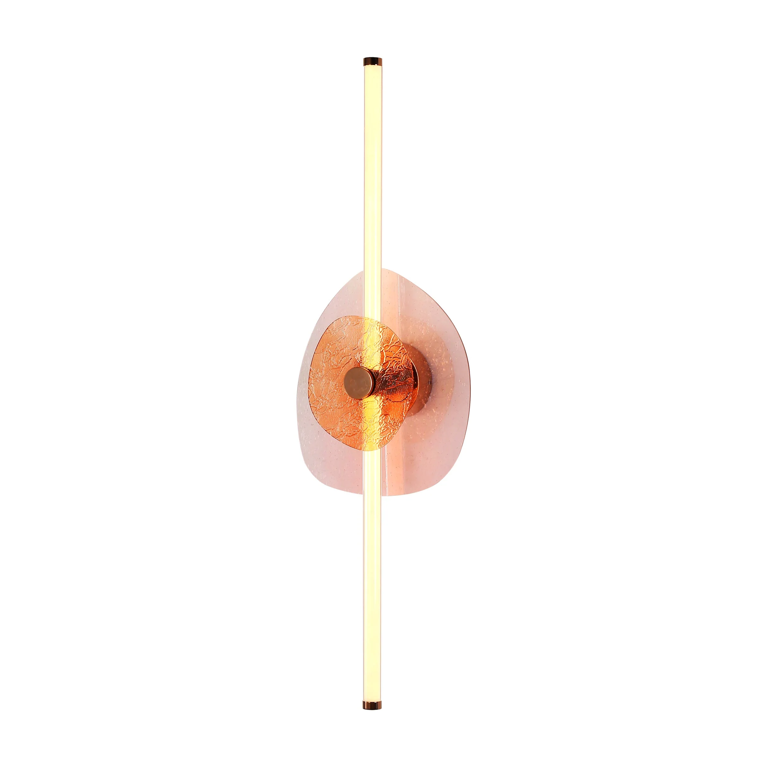 Yep by Golden Lighting Colorella LED Wall Sconce in Rose Gold with Pink and Orange Glass - Image 2