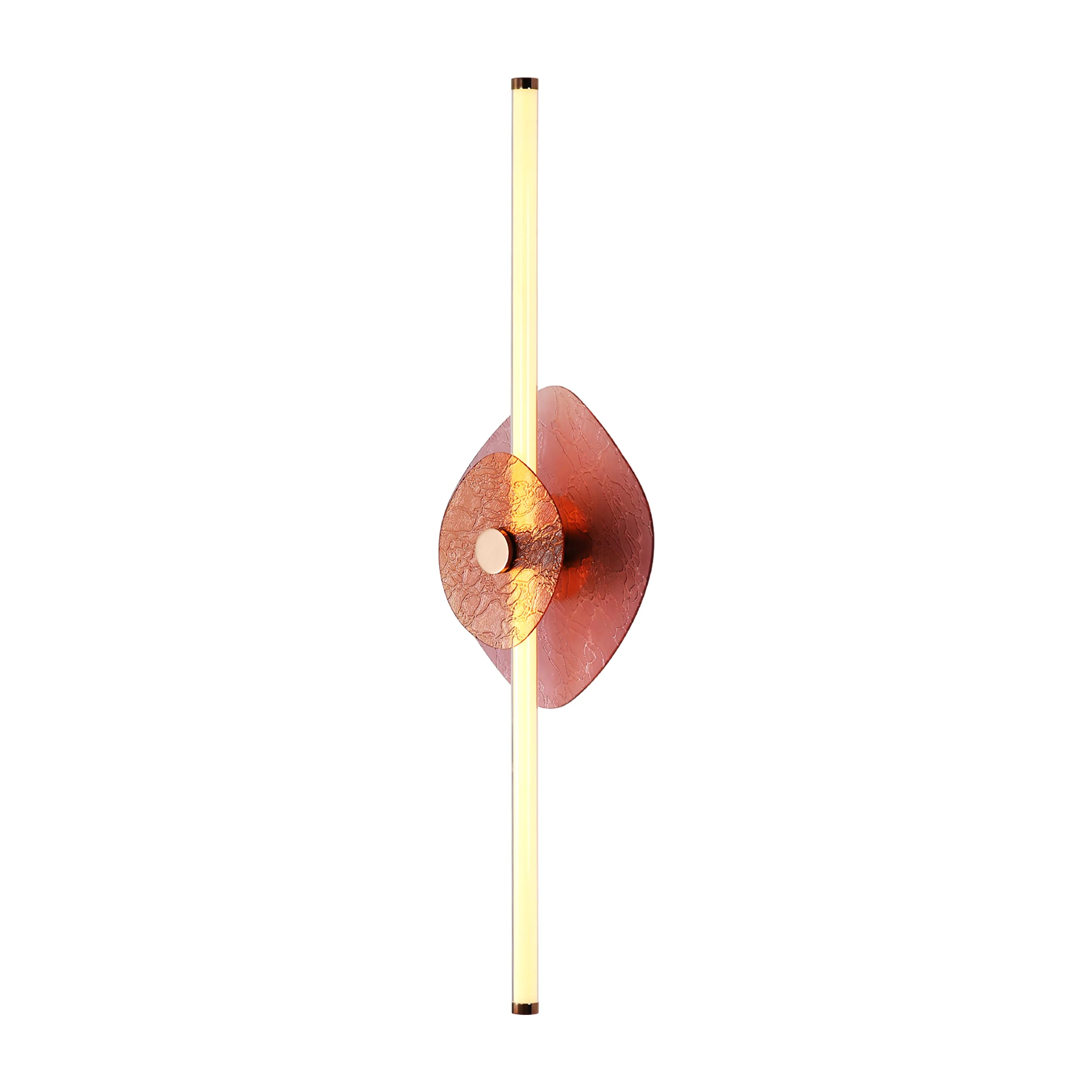 Yep by Golden Lighting Colorella LED Wall Sconce in Rose Gold with Purple and Orange Glass - Image 2