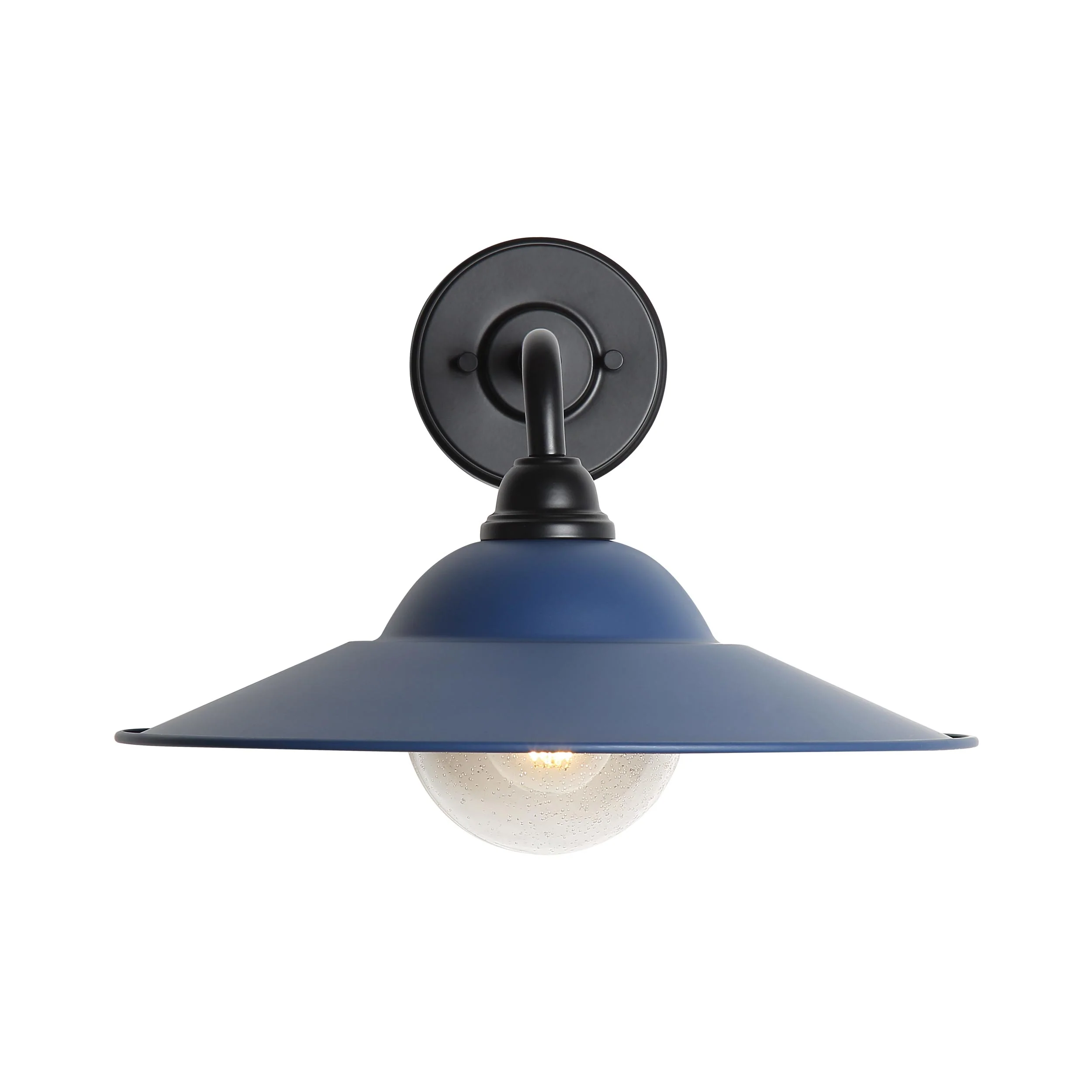 Yep by Golden Lighting Croma 1-light Wall Sconce in Matte Blue shade and Seeded Glass Ball - Image 2