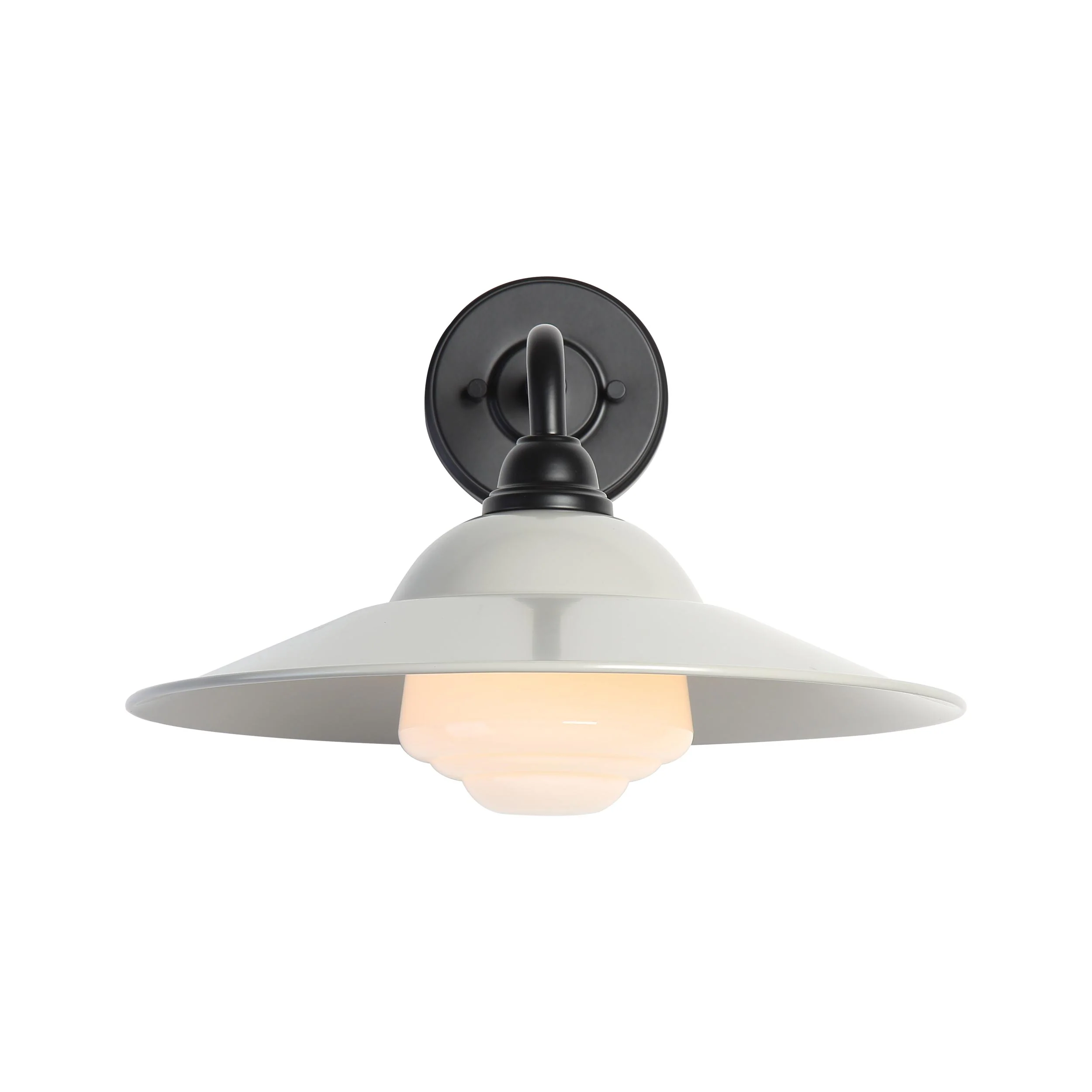 Yep by Golden Lighting Croma 1-light Wall Sconce in Warm Gray shade and White Bell Glass - Image 2