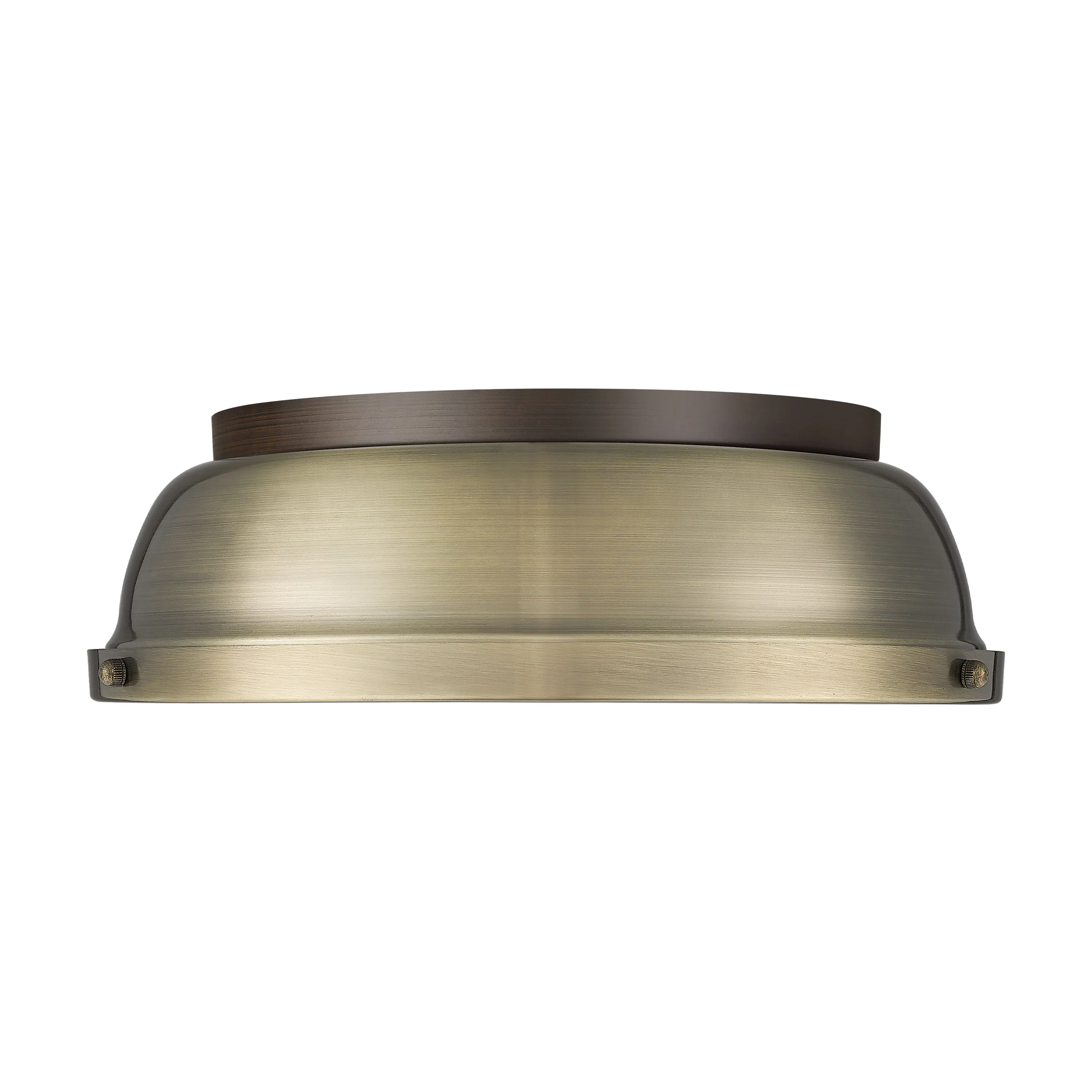 Yep by Golden Lighting Duncan 2-light Flush Mount in Rubbed Bronze and Aged Brass shade - Image 2