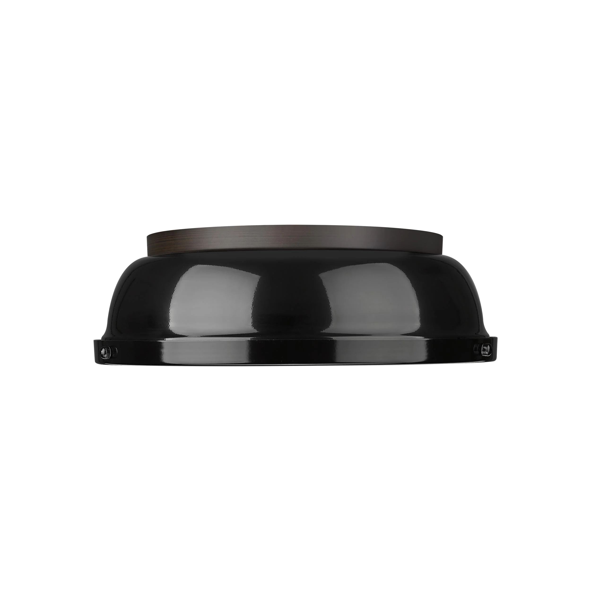 Yep by Golden Lighting Duncan 2-light Flush Mount in Rubbed Bronze and Black shade - Image 2