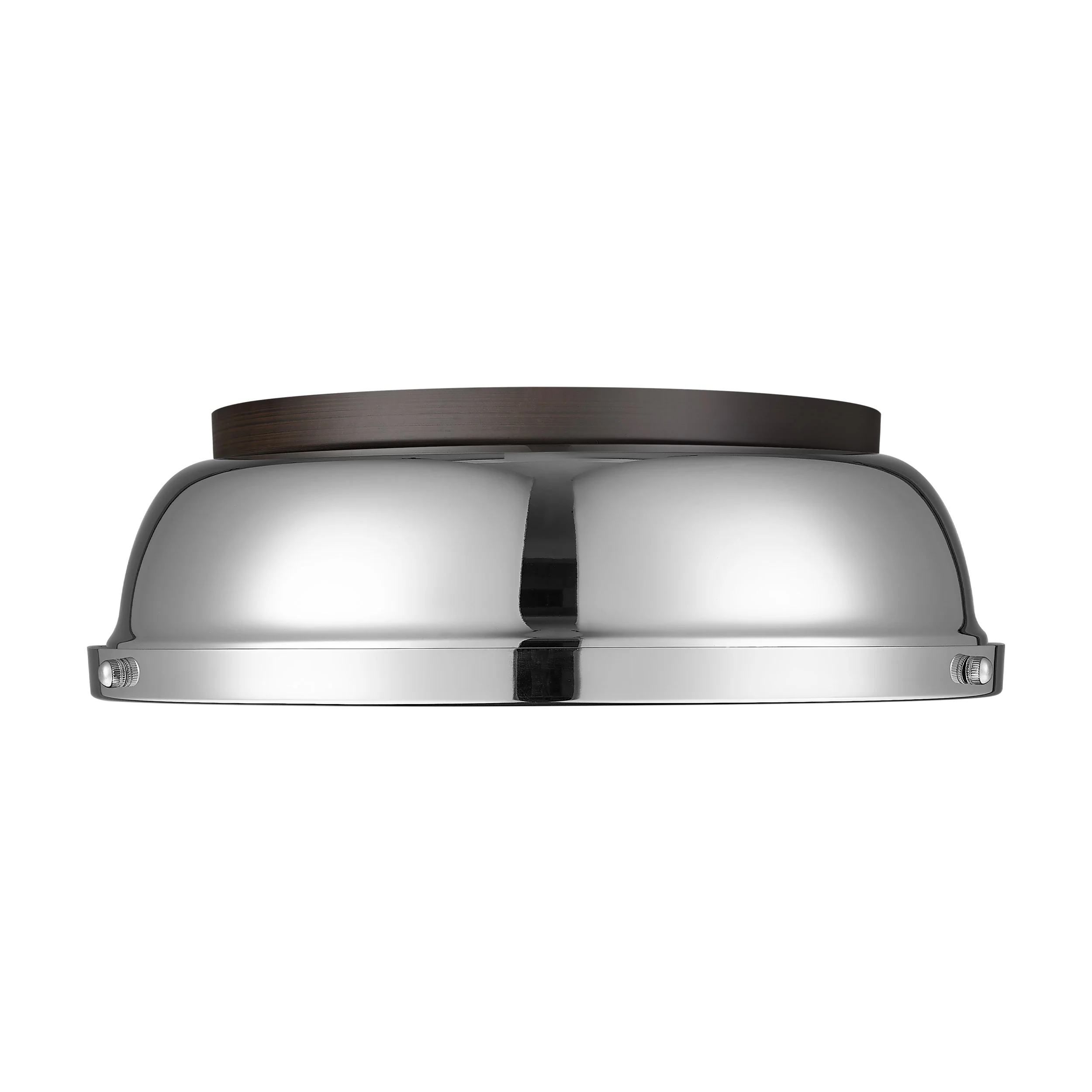 Yep by Golden Lighting Duncan 2-light Flush Mount in Rubbed Bronze and Chrome shade - Image 2