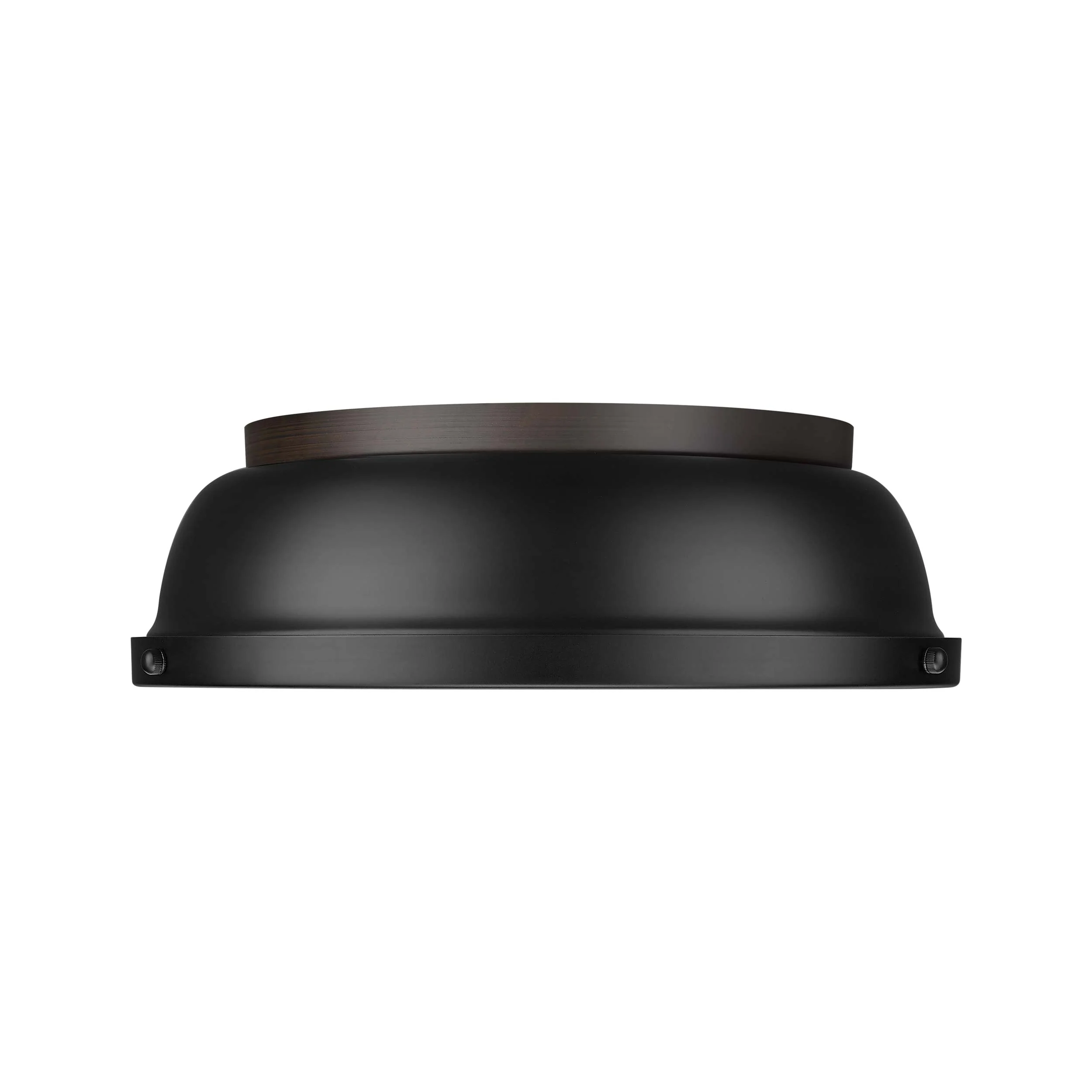 Yep by Golden Lighting Duncan 2-light Flush Mount in Rubbed Bronze and Matte Black shade - Image 2