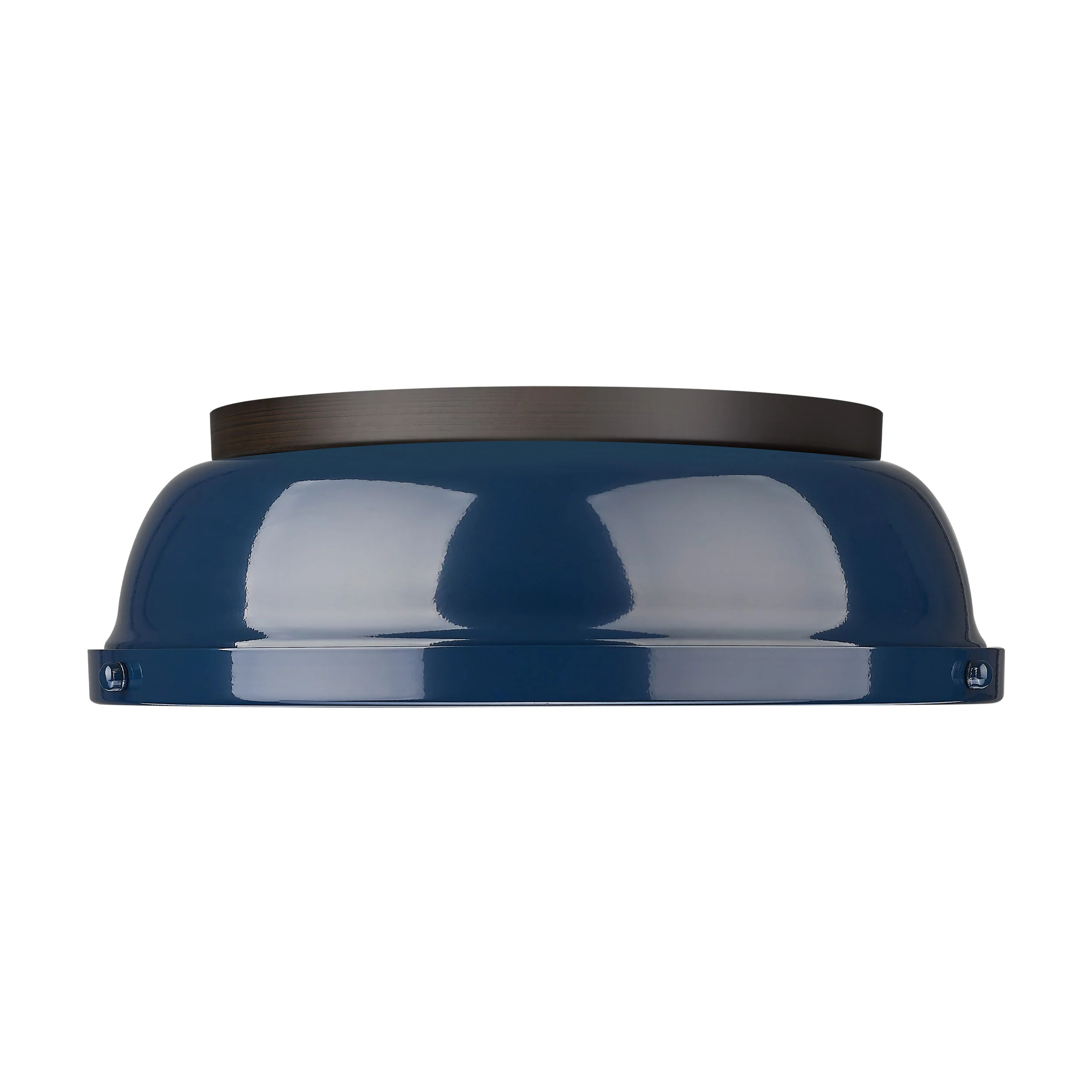 Yep by Golden Lighting Duncan 2-light Flush Mount in Rubbed Bronze and Navy Blue shade - Image 2