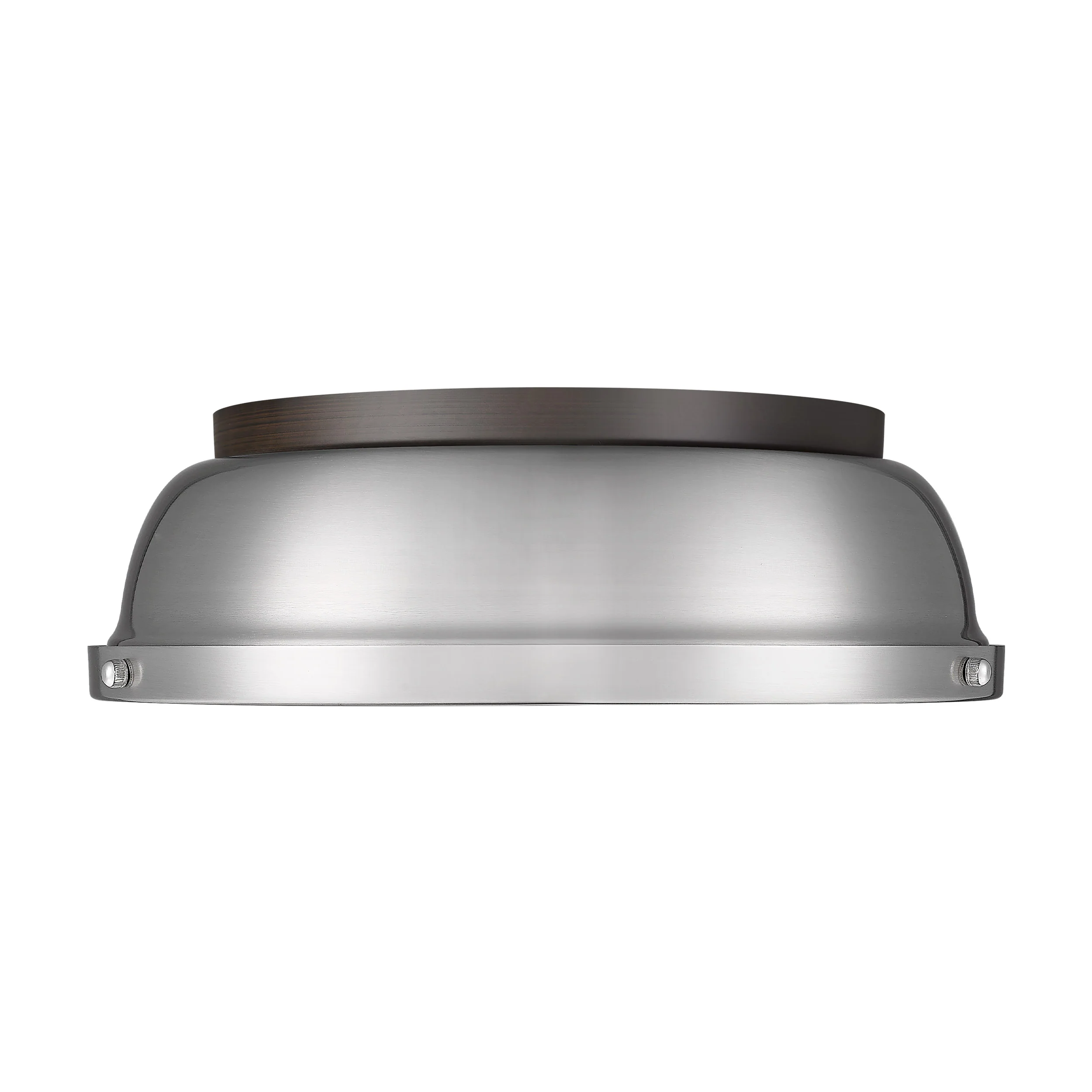 Yep by Golden Lighting Duncan 2-light Flush Mount in Rubbed Bronze and Pewter shade - Image 2