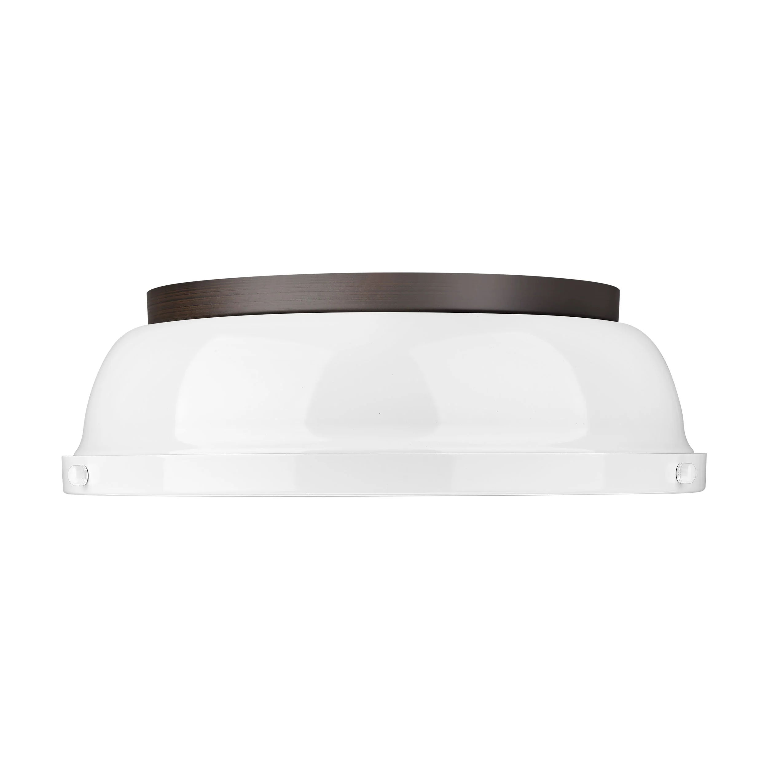 Yep by Golden Lighting Duncan 2-light Flush Mount in Rubbed Bronze and White shade - Image 2