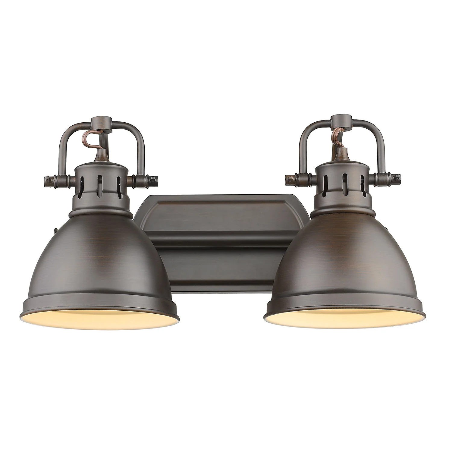 Yep by Golden Lighting Duncan 2-light Vanity in Rubbed Bronze and Rubbed Bronze shade - Image 2